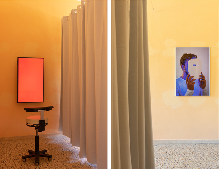 Recipe of Light. Photorejuvenating Me. One channel video and digital print. Exhibition view during the SI Fest OFF 10 Savignano IT, 2019.