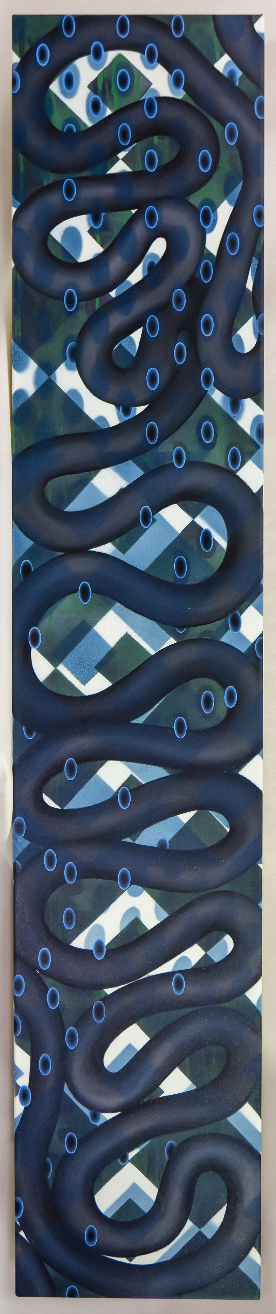 Obsidian/Pythia, acrylic on canvas, 72 in. x 14 in., 2025