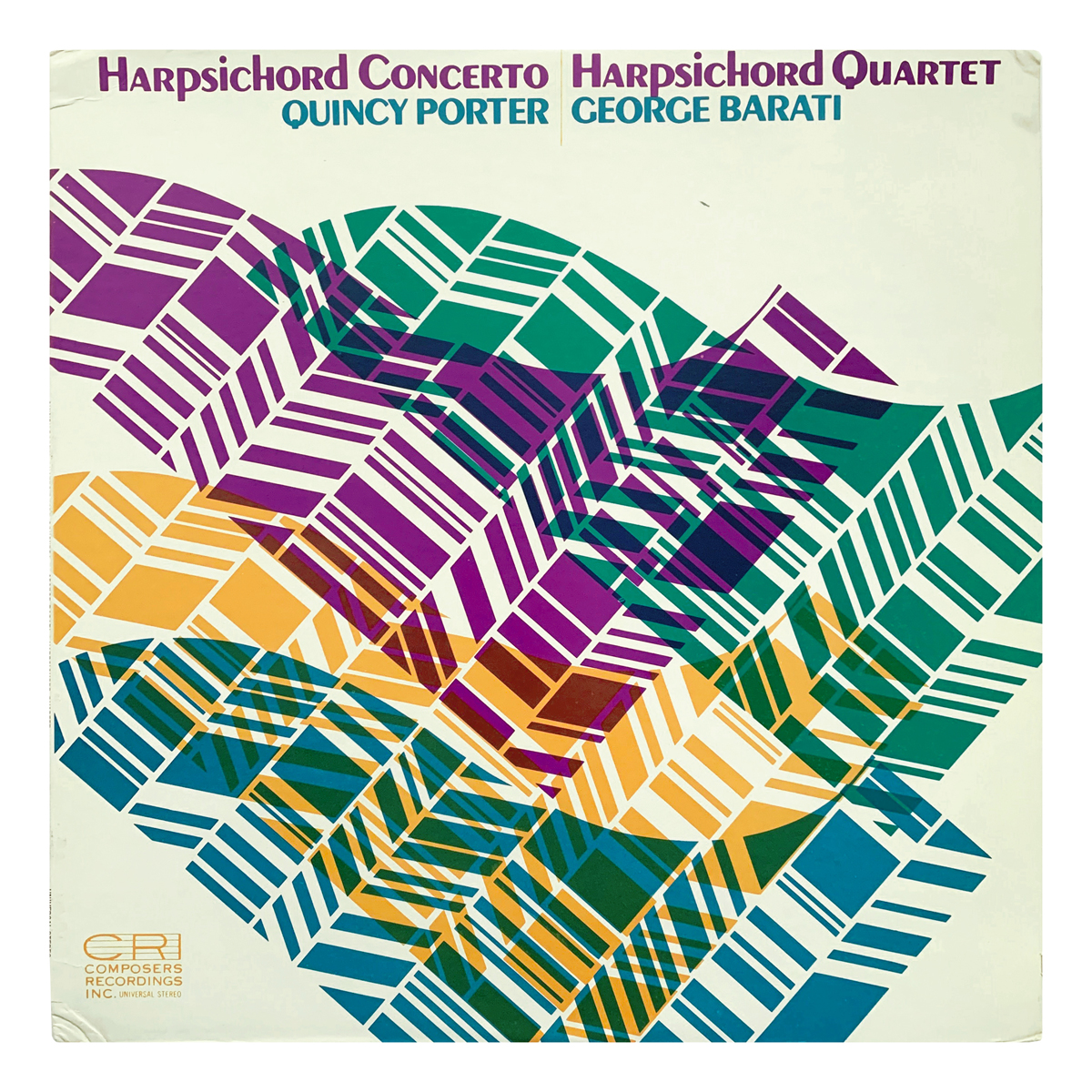 Composers Recordings Inc. CRI 226 Quincy Porter - Harpsichord Concerto | George Barati - Harpsichord Quartet Wielka Orkierstra Symfoniczna Polskiego Radia - Jan Krenz | Baroque Chamber Players of Indiana Virginia Pleasants | Wallace W. Hornibrook Design: Dong Kingman Jr. (credited)