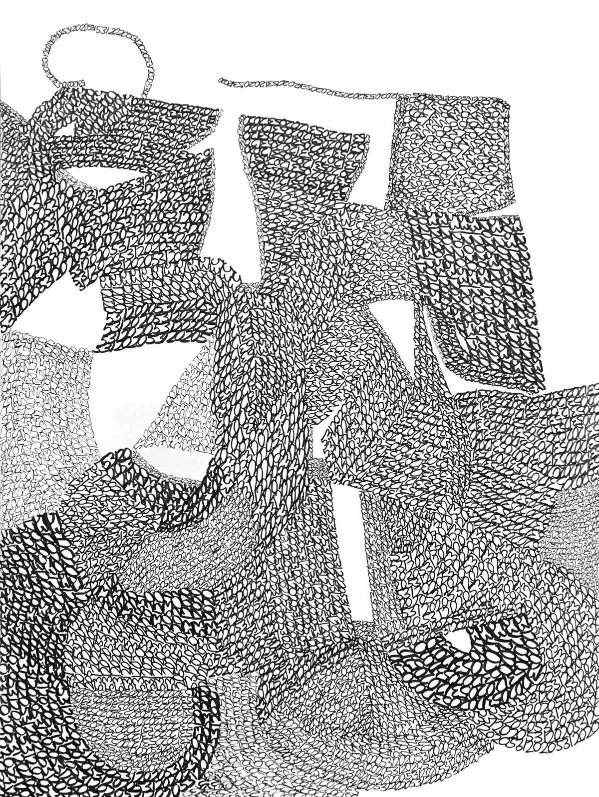 20/38 — BANAL DEJA VU  Archival ink on Bristol, 9" x 12" (2020 works).2010-ongoing.