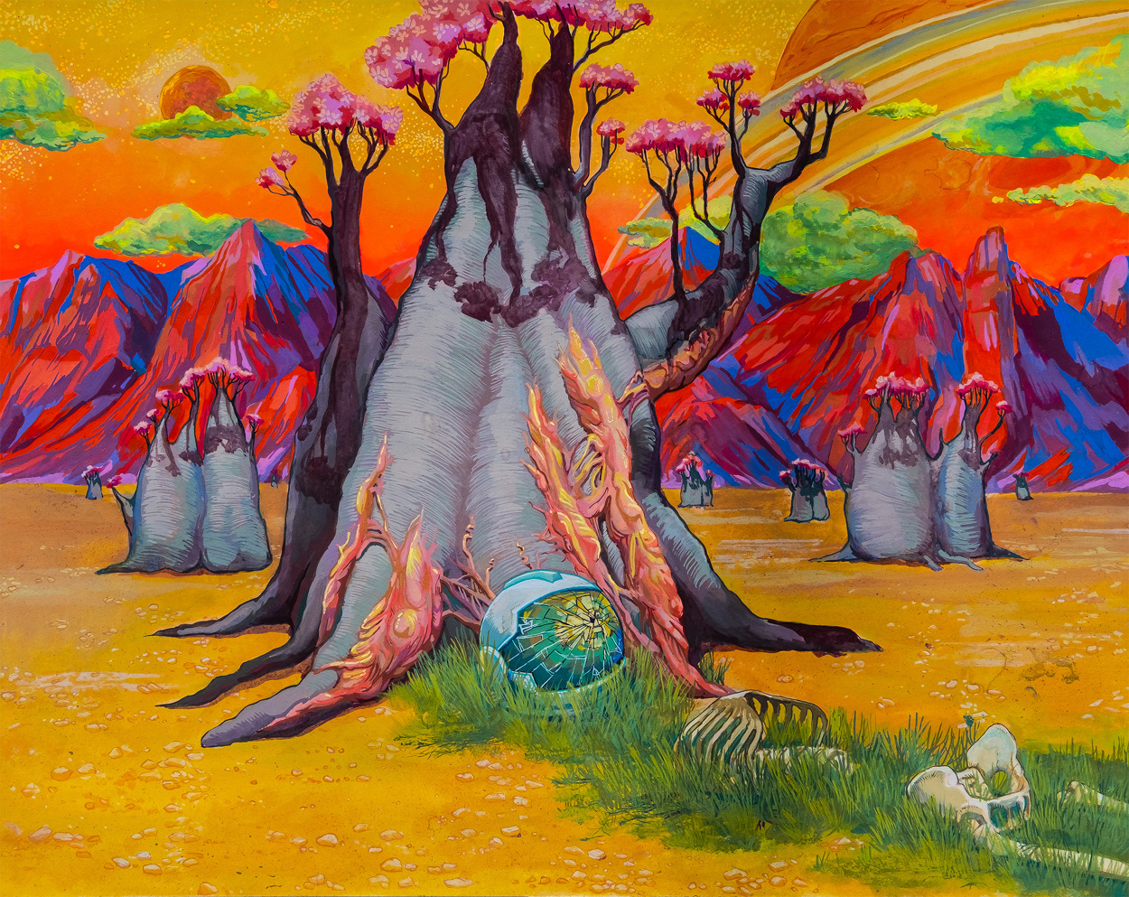 Cover art for Sarattma's 2022 album, Escape Velocity, out on Nefarious Industries