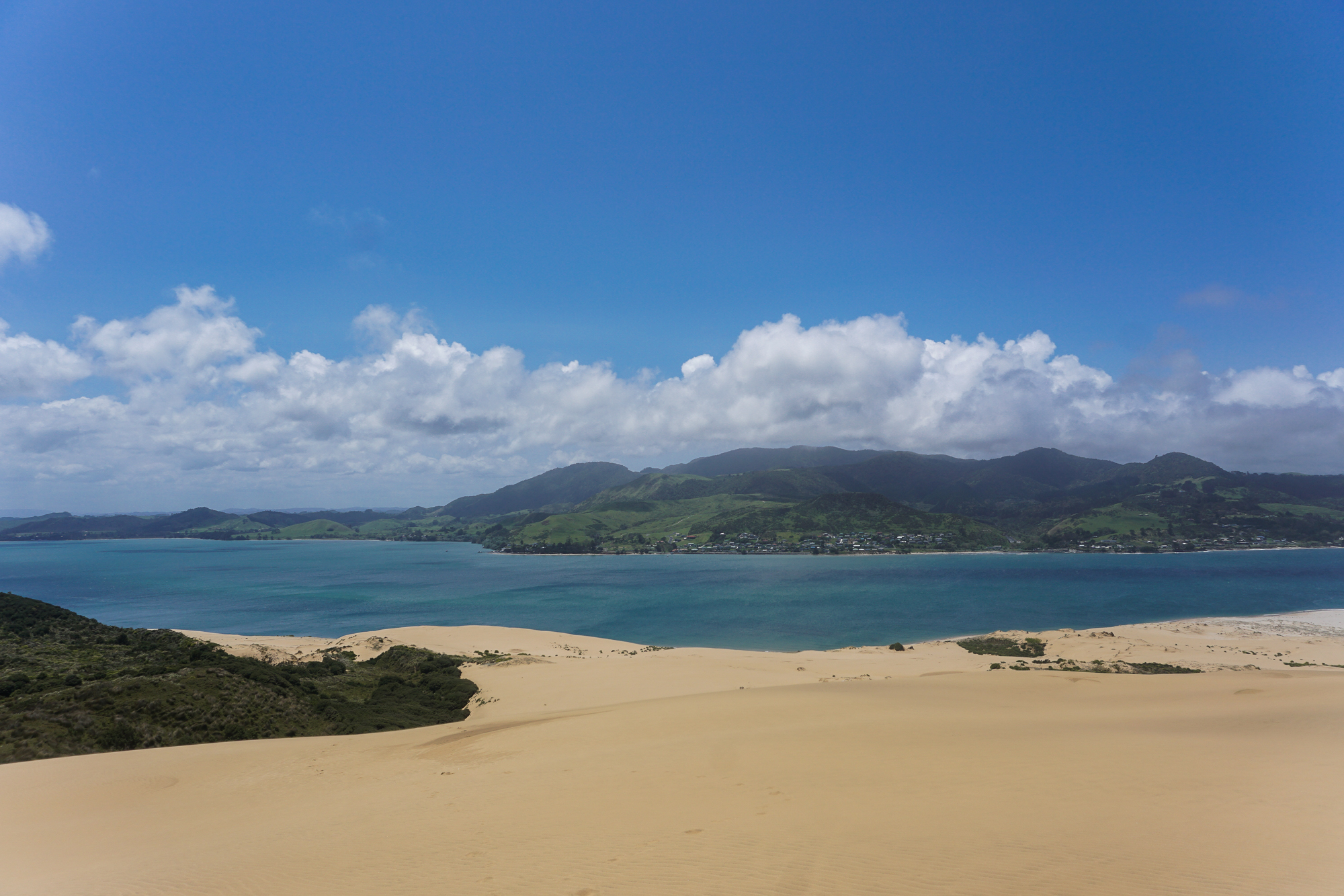 View from sand flats across Hokianga Harbour toward Opononi & Omāpere.Photograph by M. H.