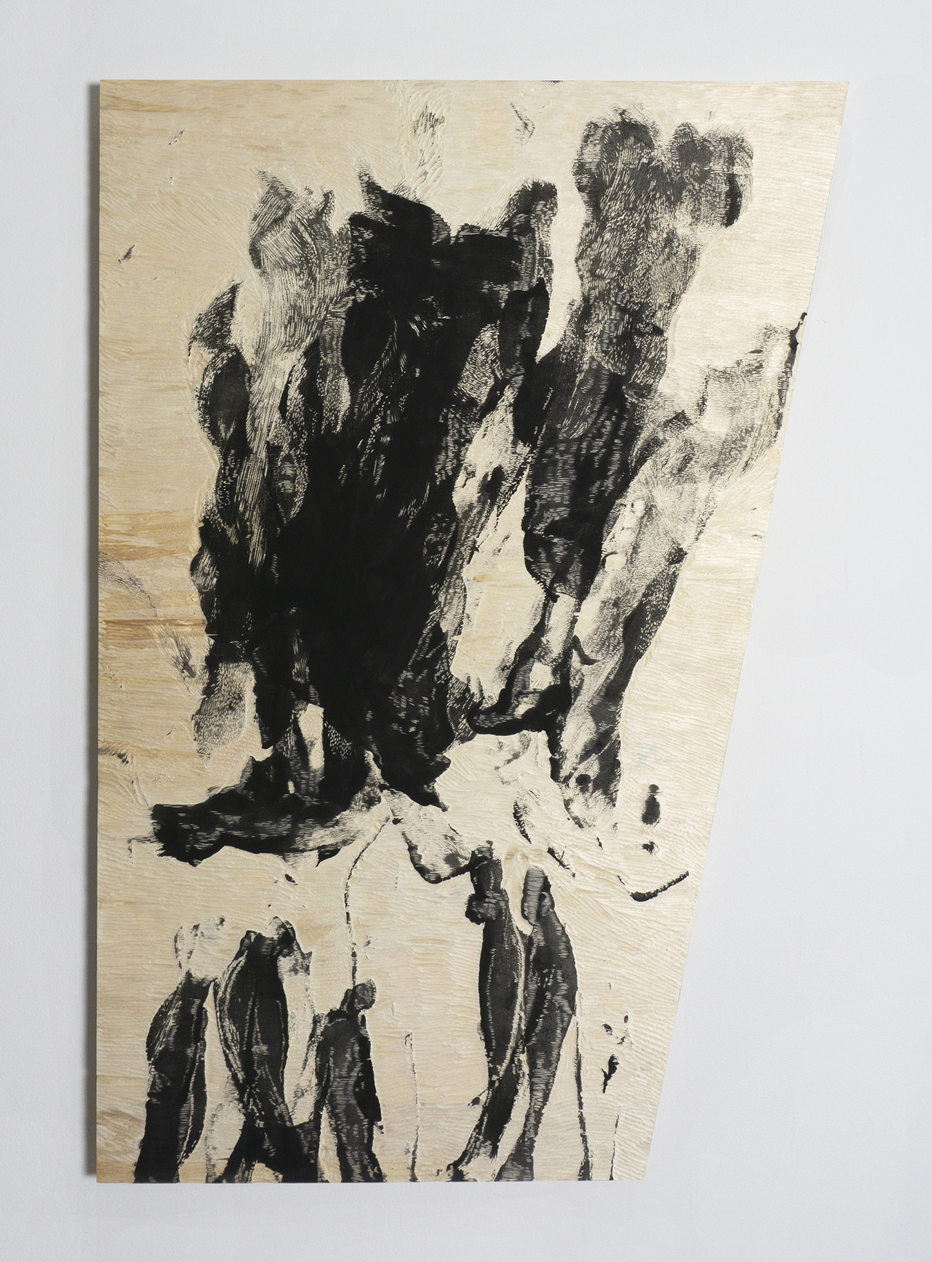 Somersault, 2018, relief poplar carving, 90 x 130 x 2 cm