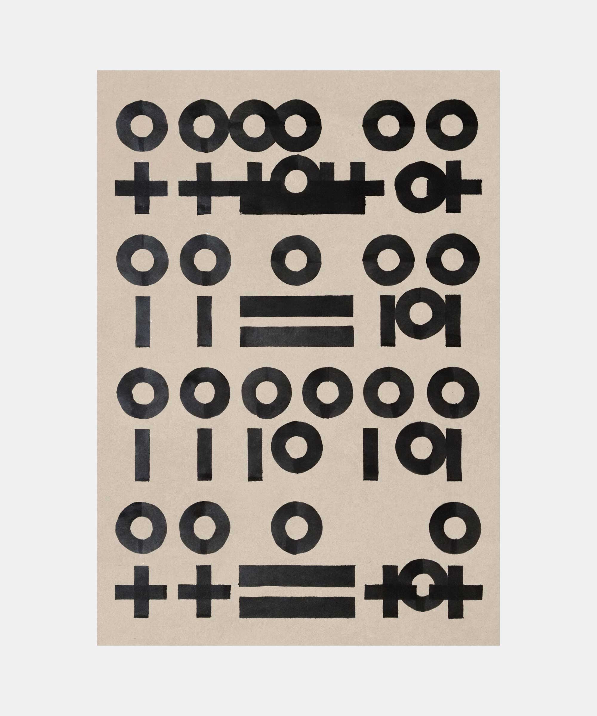 Twelve times IK, 2014. Ink on kraft paper, 70&#160;x&#160;100&#160;cm.