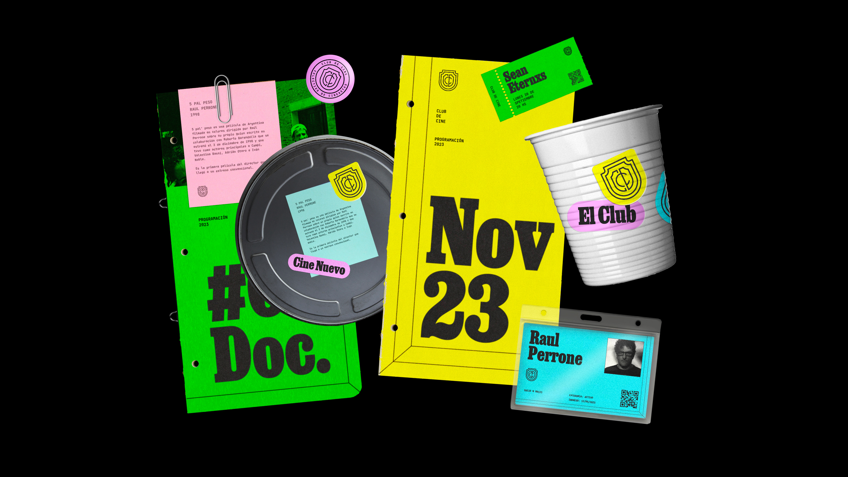 Papelería para el Club de Cine por Kinoto Studio