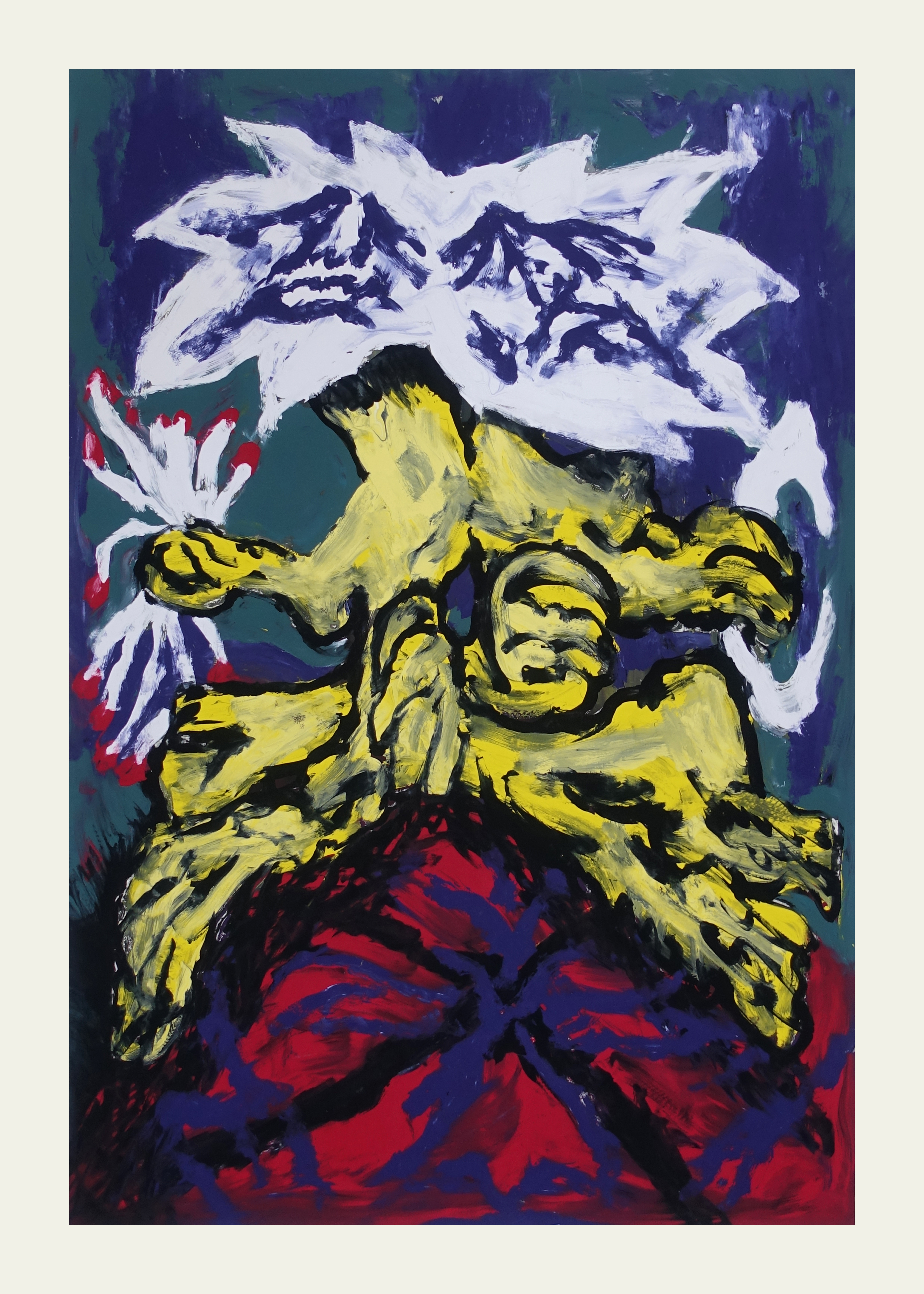 The Stone of the Wise Ones from the Spirit, Body and Soulserigraphic monotype on paper, 140x100cm, 2024