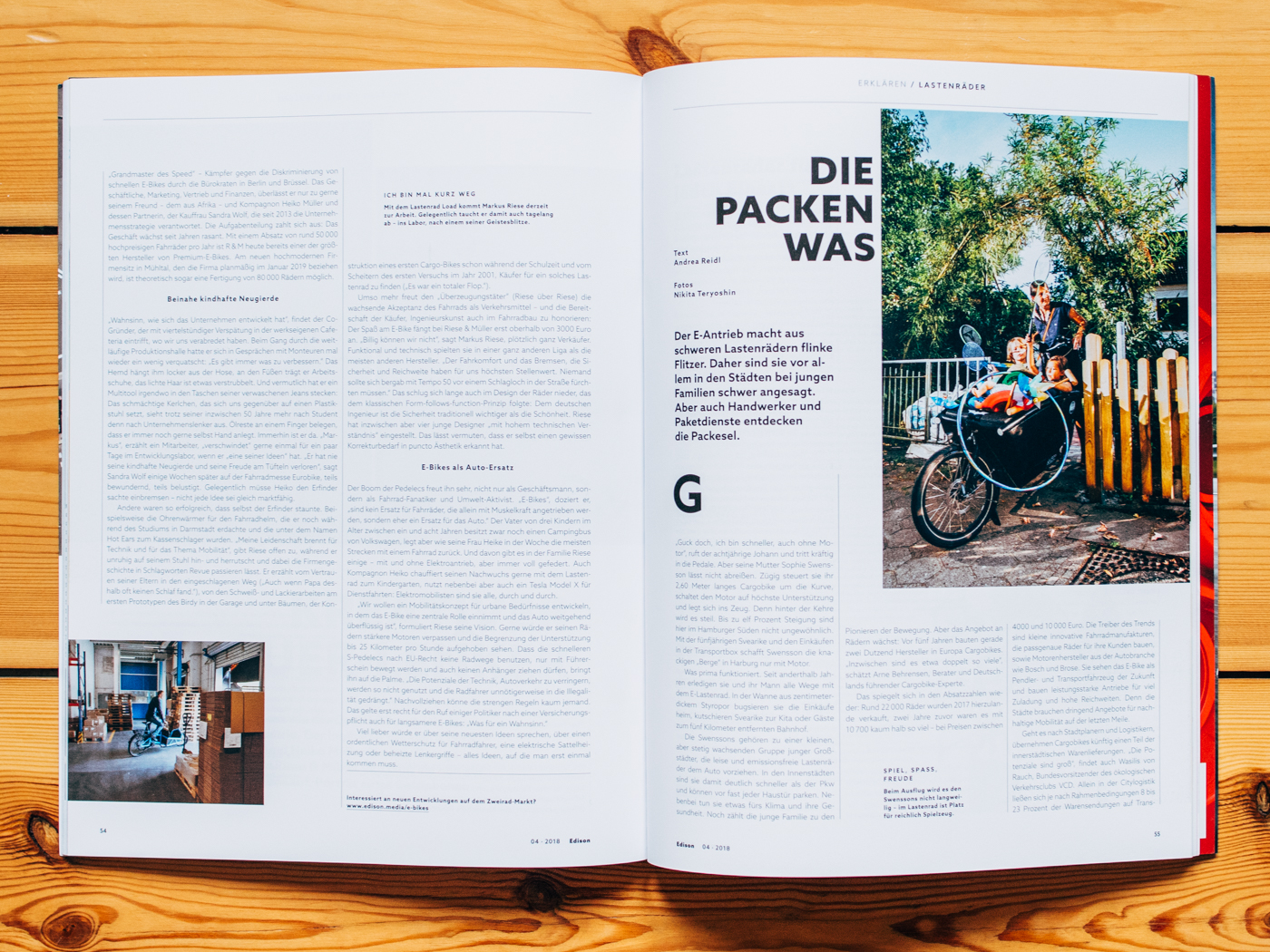 Edison Magazin / Elektro Lastenr&auml;der, rechte Seite / Oktober 2018