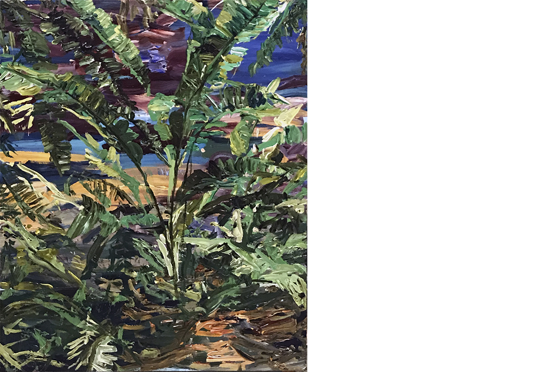 Magnus Sodamin, Red Sky at Night, Acrylic on panel, 30” x 24”, 2018. Courtesy of Primary