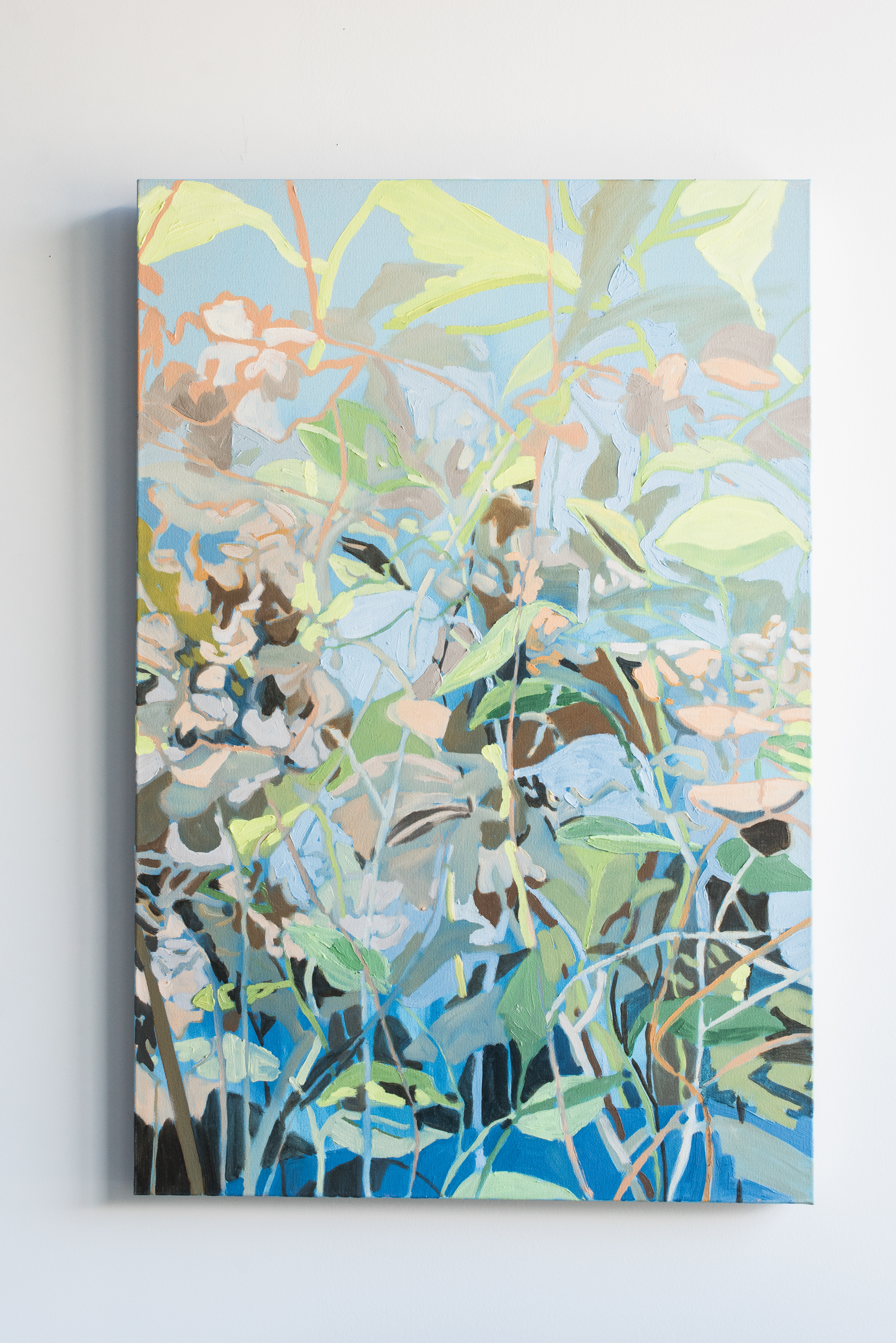 Through the side door, out the back Oil on linen. 24x36. 2020