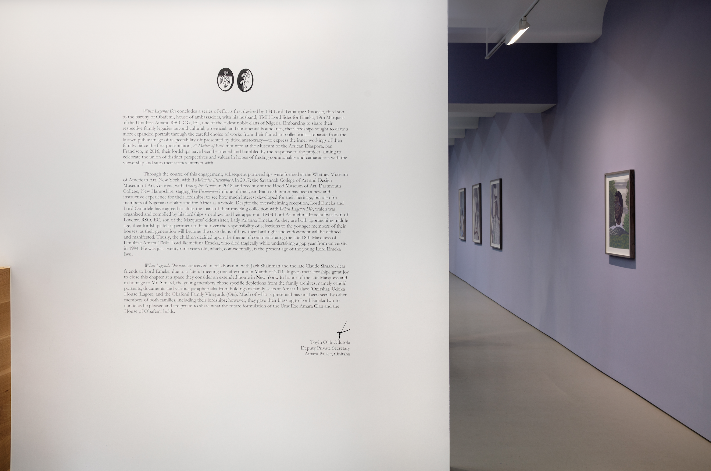 Toyin Ojih Odutola: When Legends Die, installation view at Jack Shainman Gallery, 6 September — 27 October 2018. (Photo Courtesy of Jack Shainman Gallery)