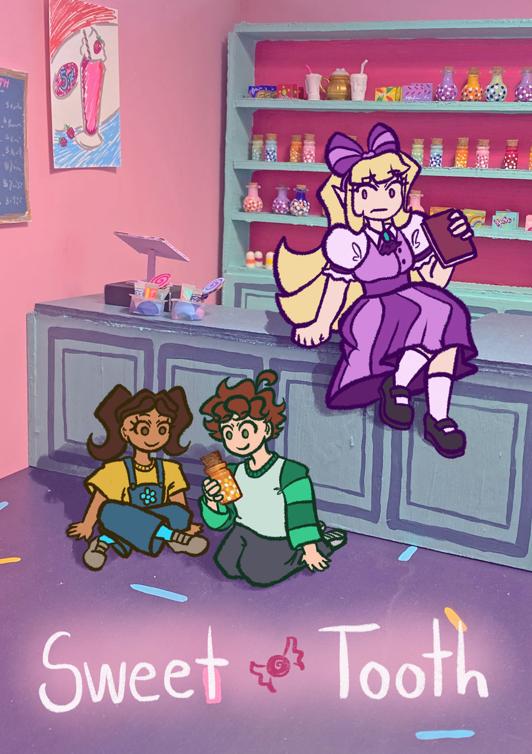 Sweet Tooth PosterDigital Illustration over Wood, 2022