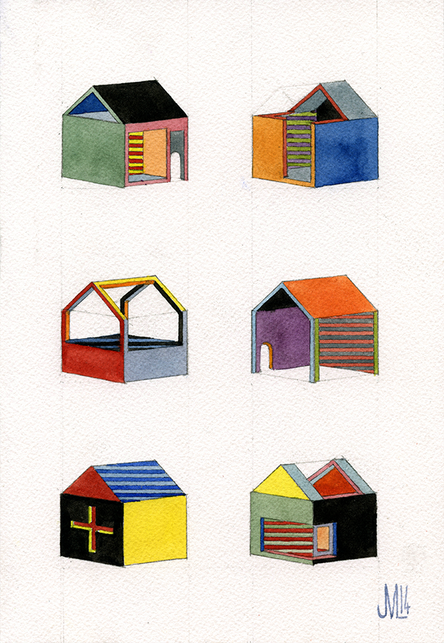 Mini Station Temples IIWatercolor and graphite on paper, 7.125x10.25"2014