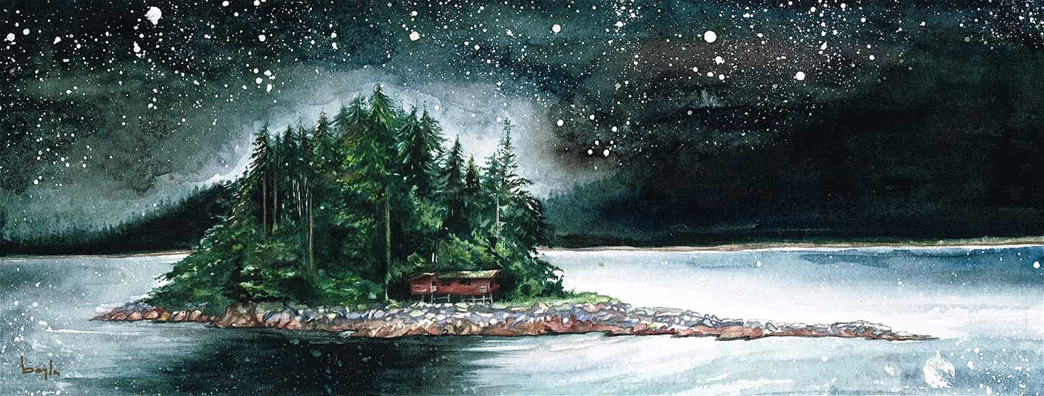 Little Red ShackWatercolor5"x13"2013SOLD