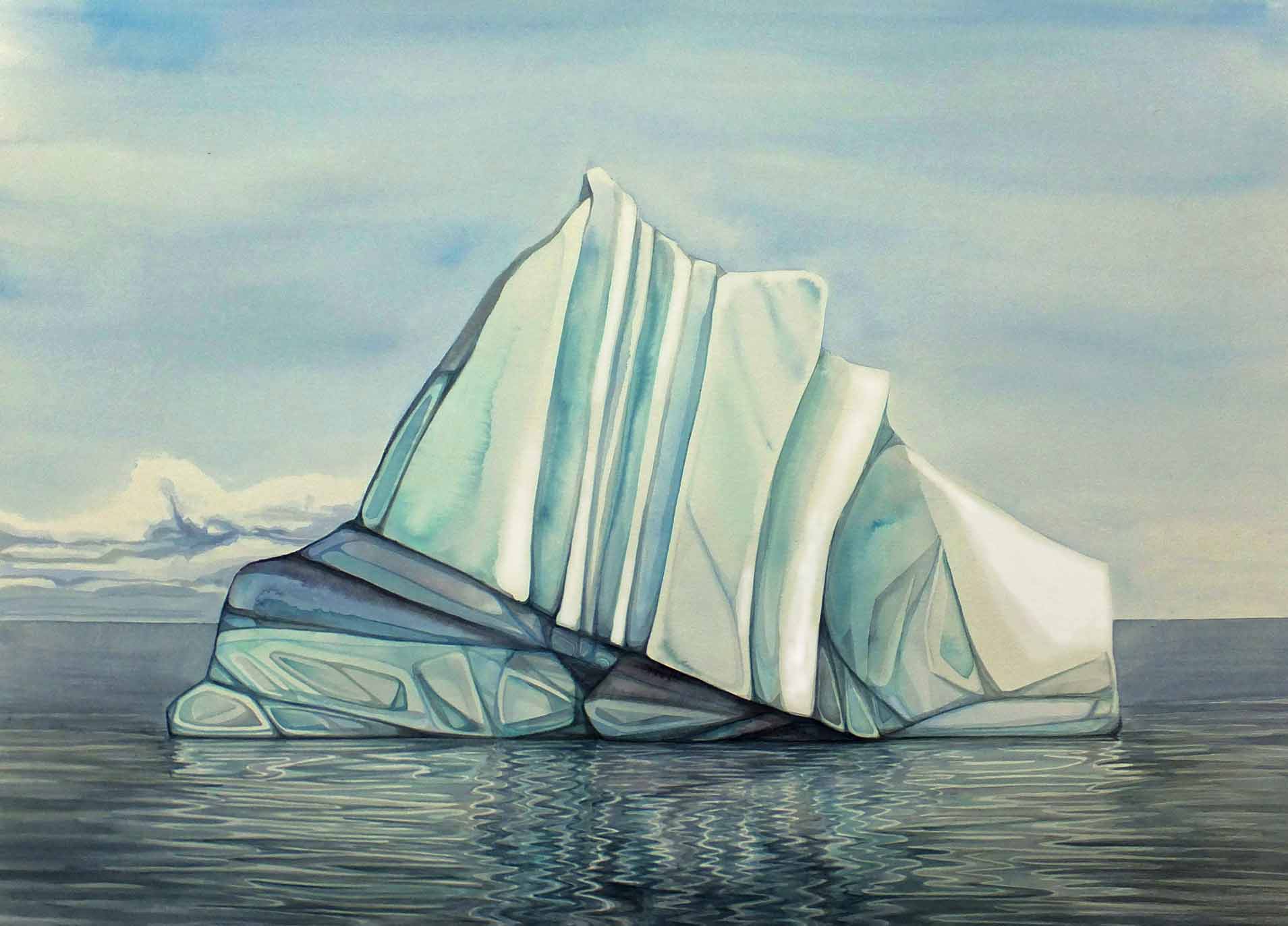 Adrift in the Atlantic, 22 x 30", India Ink on Arches Watercolour Paper, SOLD