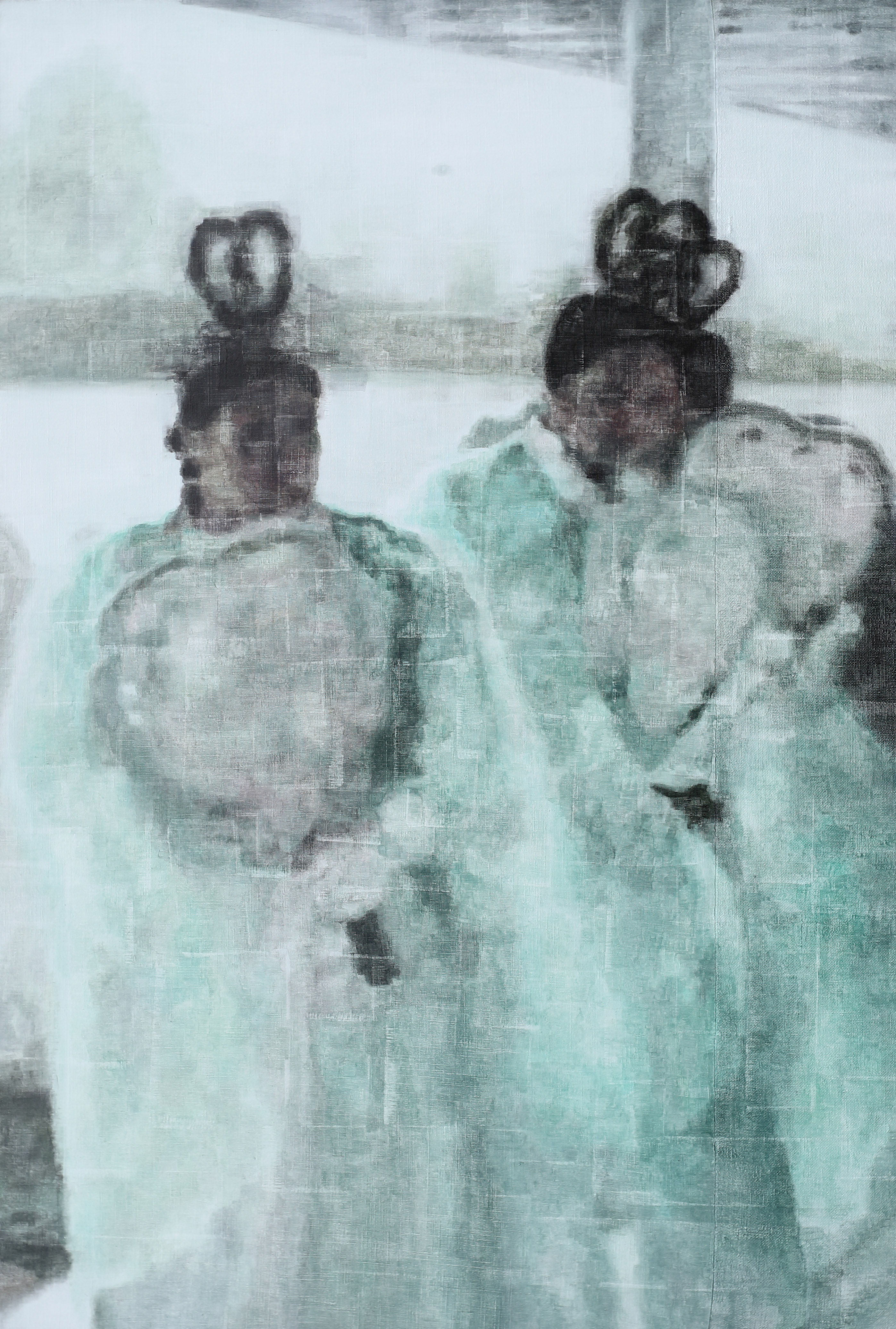 선녀/2019/리넨과 황마에 유채/194x130cm