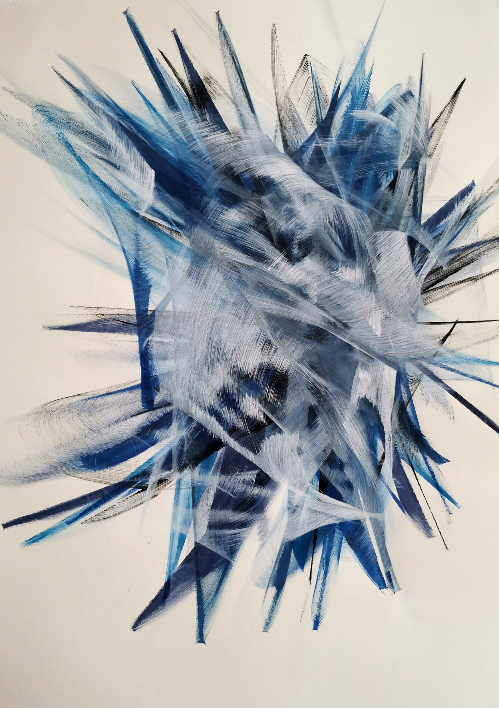 "zwirncharme II", Tusche auf LineArt Papier 250, 80x60cm, 2021