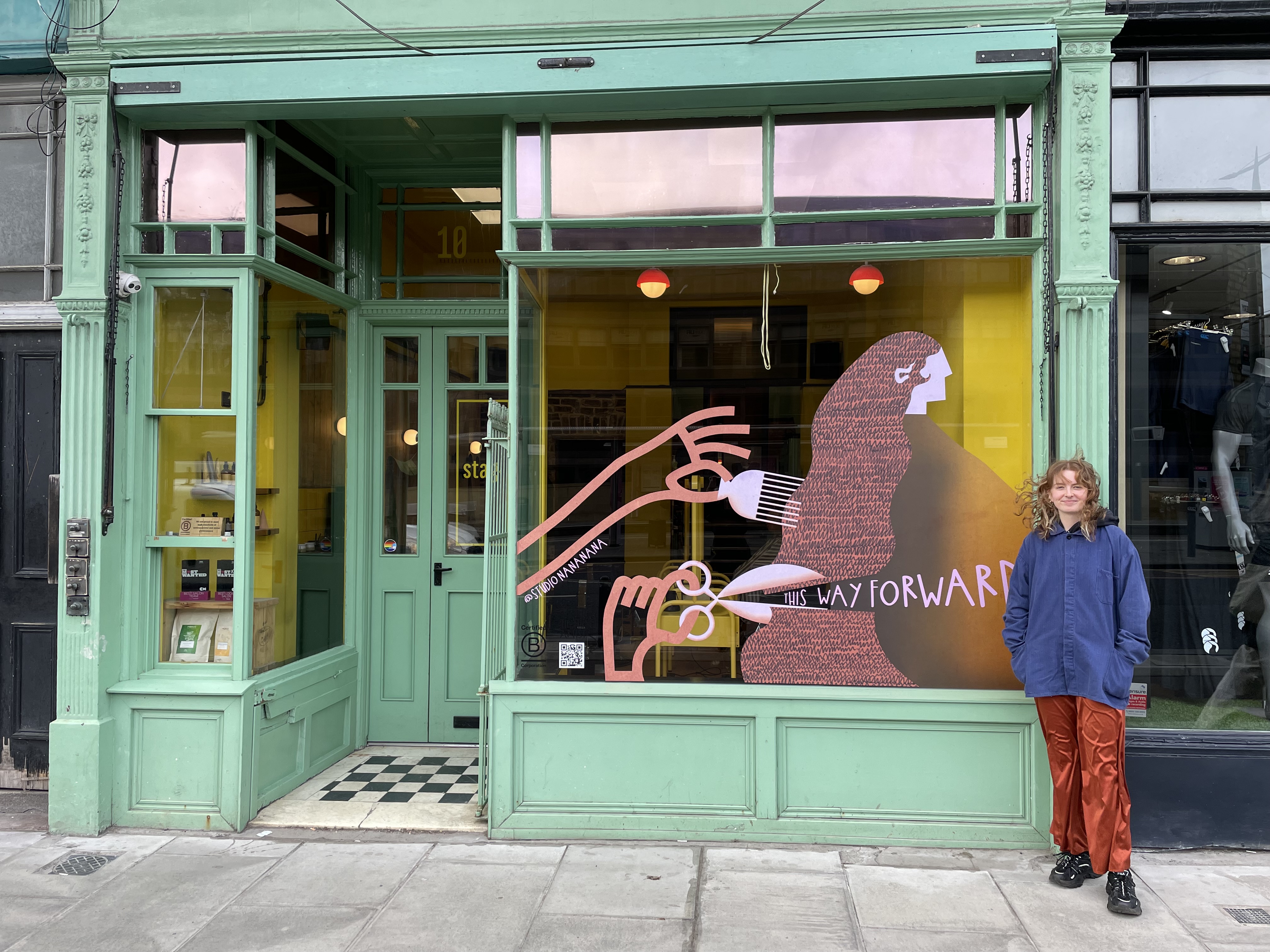 Mural for hairdresser Stag Barber, Naomi McGuire 2024
