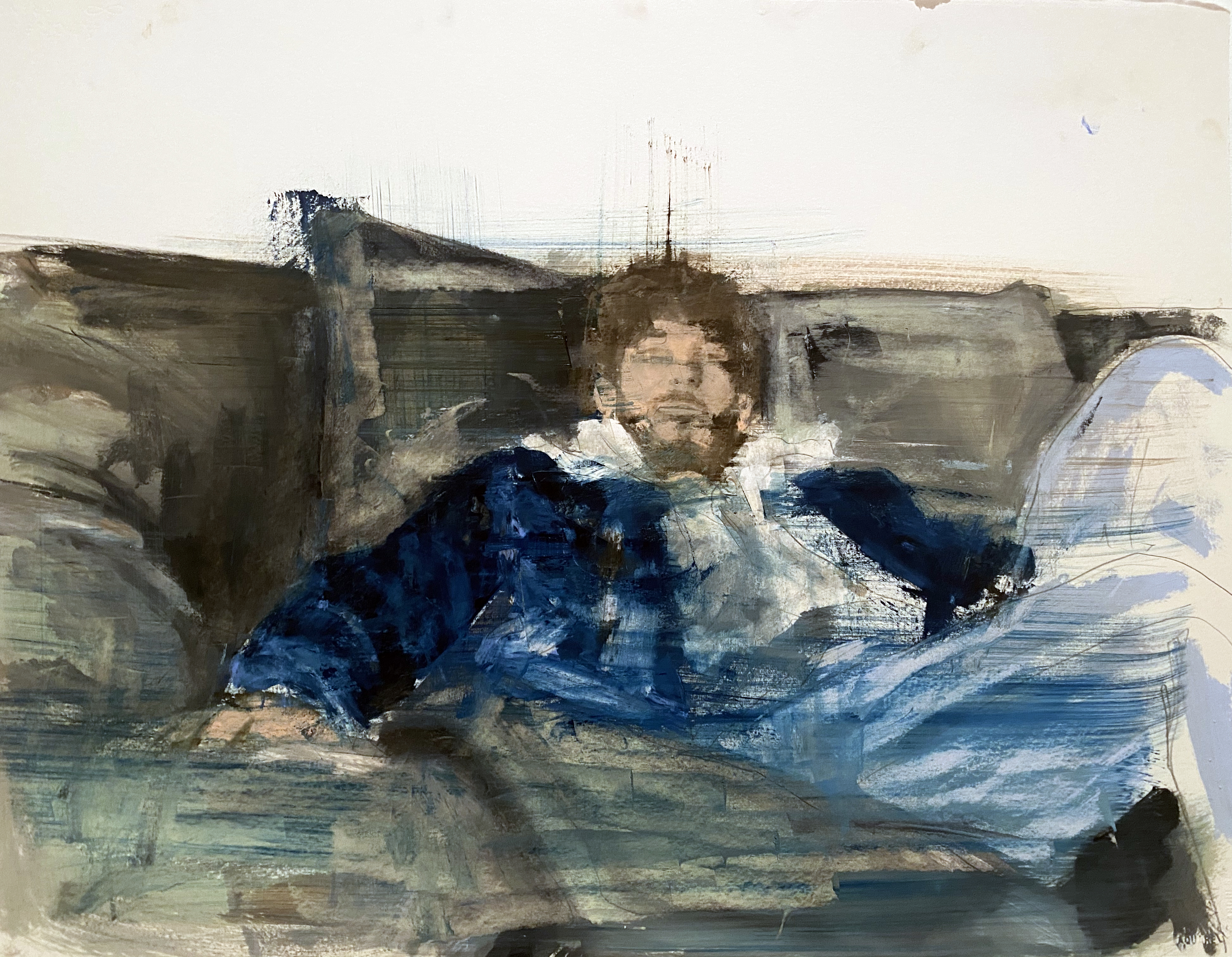 07. The Sofa 2021 oil on paper 30 x 22’ inches