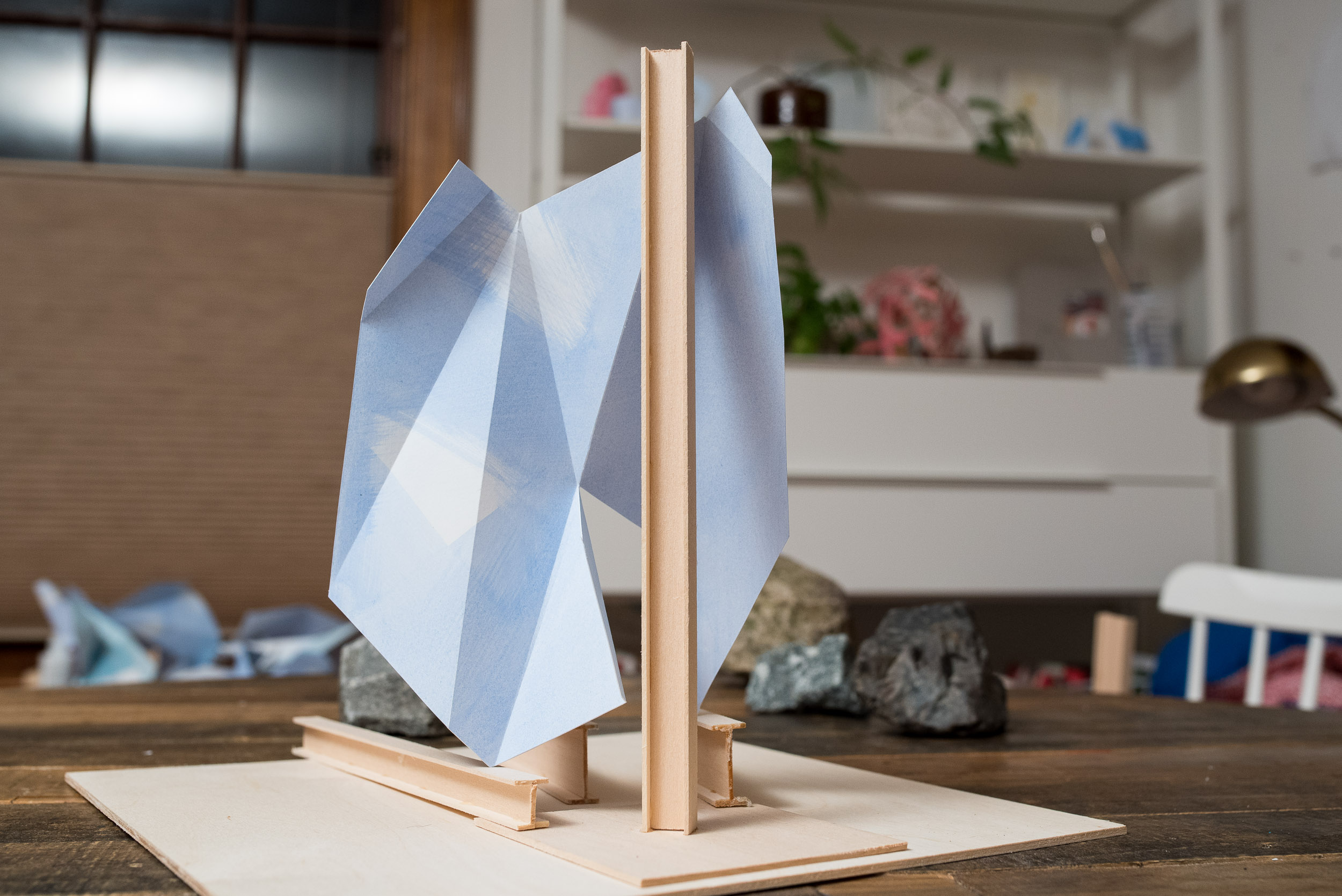 2014, acrylic, paper, wood, 12 x 12 x 12 inches