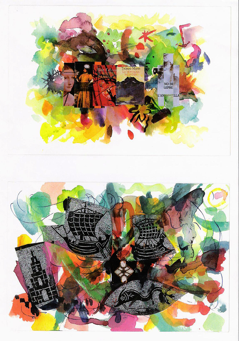 Série de dessin-collage-aquarelle, 1998.