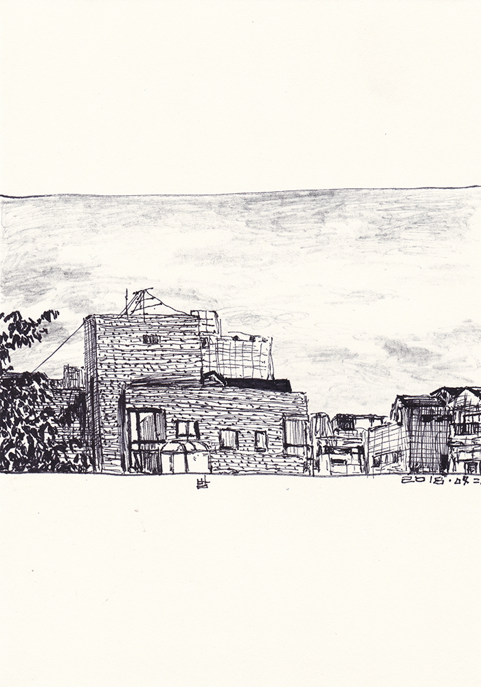 밤, 2018, pen on paper, 21*14.8(cm)