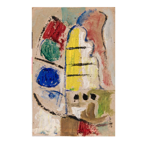 GIOCO DI LINEE E COLORI 1954, oil on paper, 34cm x 21,8cm