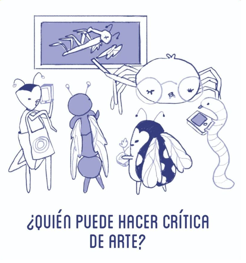 Flyer illustration "¿Quién puede hacer crítica de arte?" - Intercuraduría x Diego Olmos