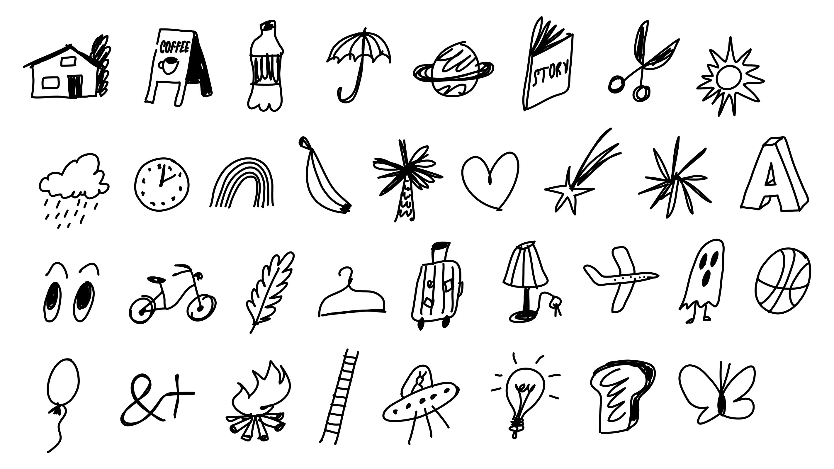 A set of wonky illustrations