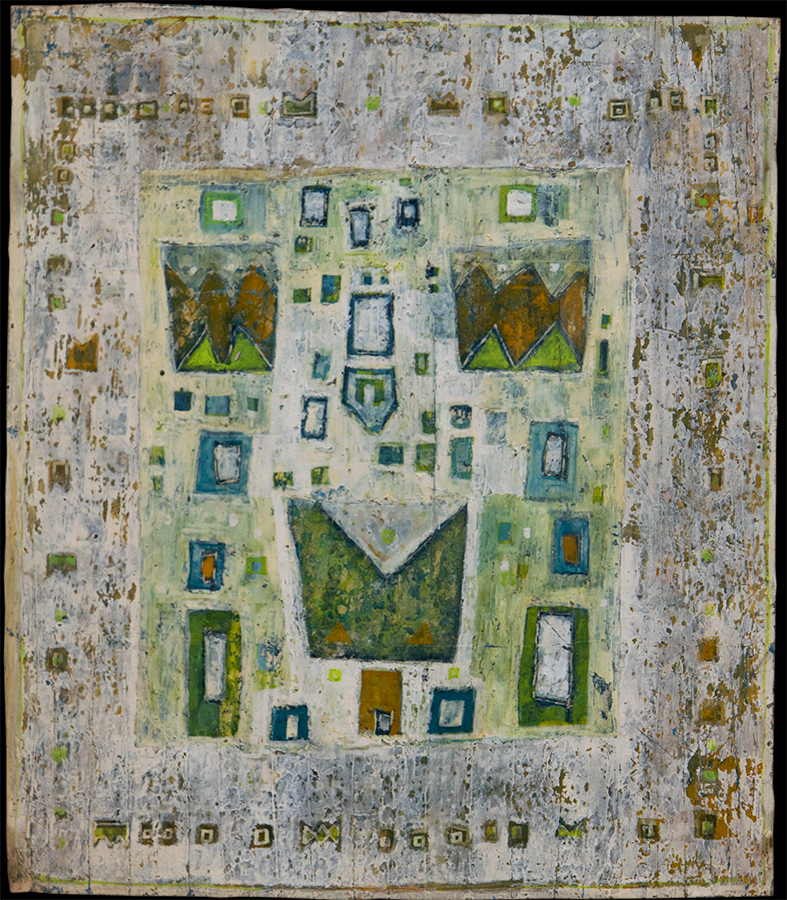 Design for handmade carpet. Gouache, wax. Painting on cardboard. 1960's