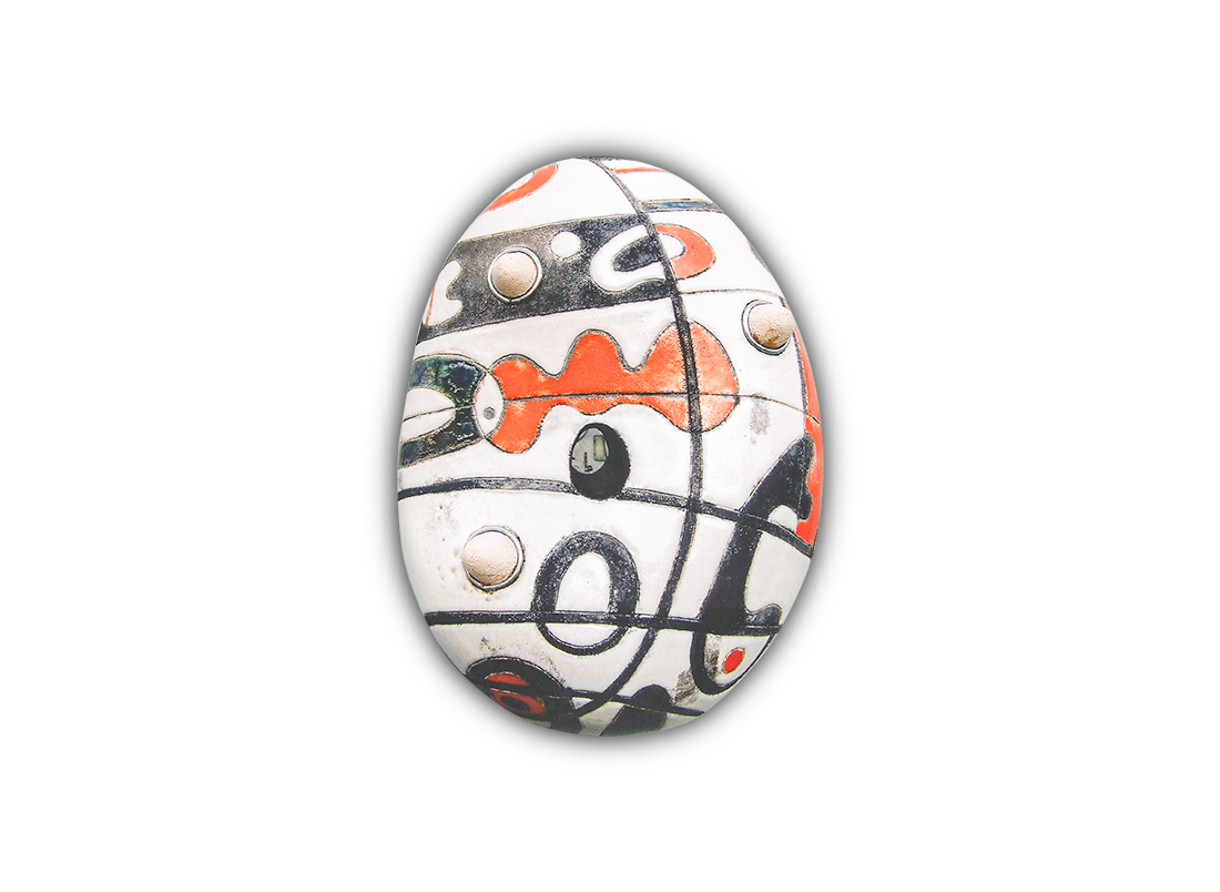 Riguardami-ti (Ceramica Raku, specchio, alluminio cm 13x17x8 2010)