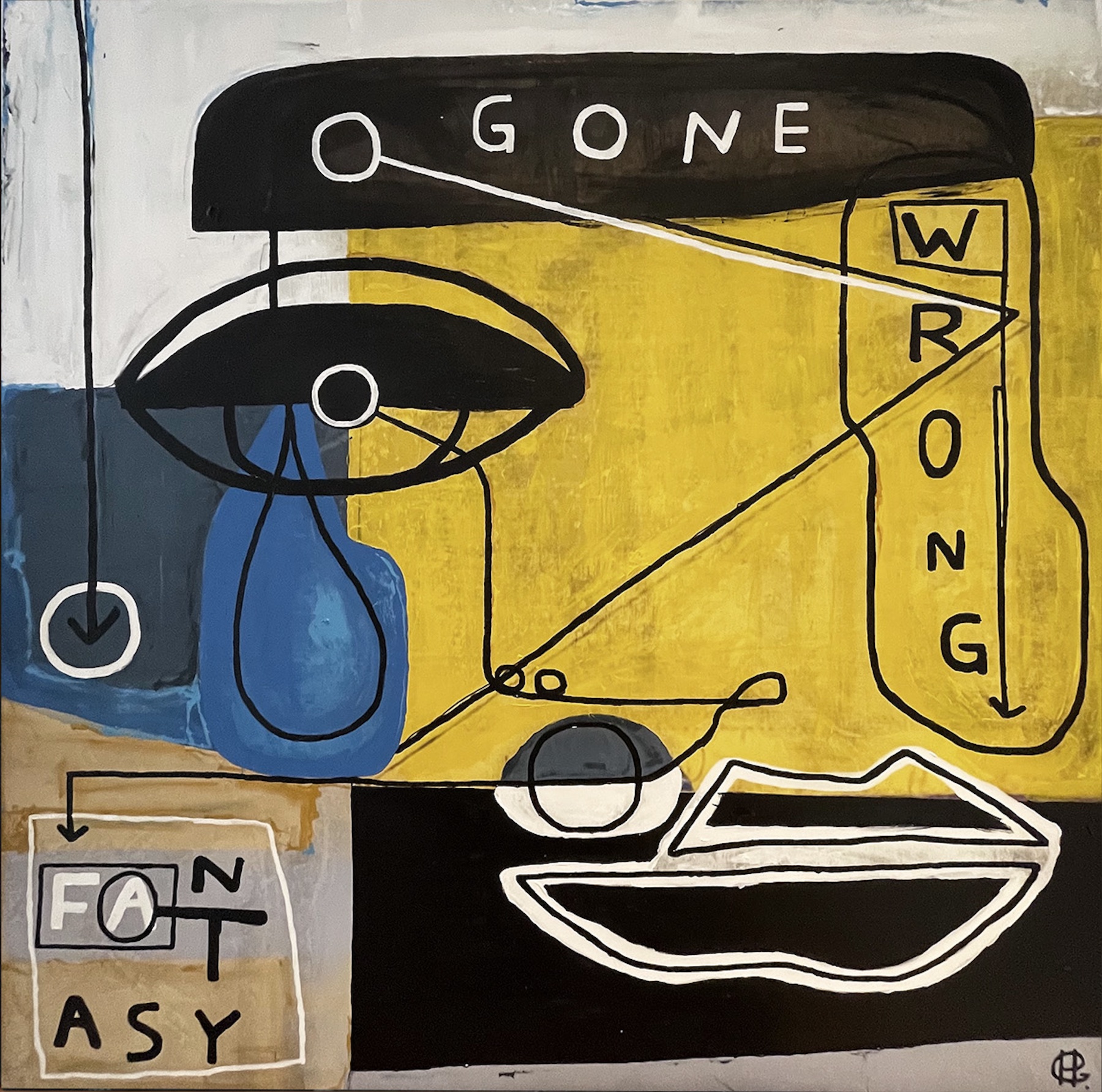 Fantasy Gone Wrong, 2016130 x 130 cmMixed media on canvas
