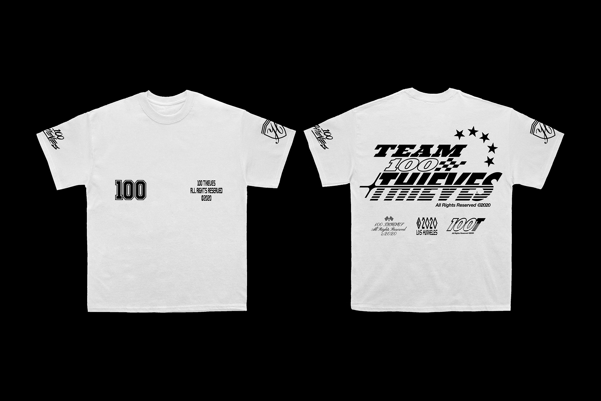 Merch design for 100 Thieves (unreleased). Joe Perez Studios - Creative Direction + Design: Joe Perez, 2020