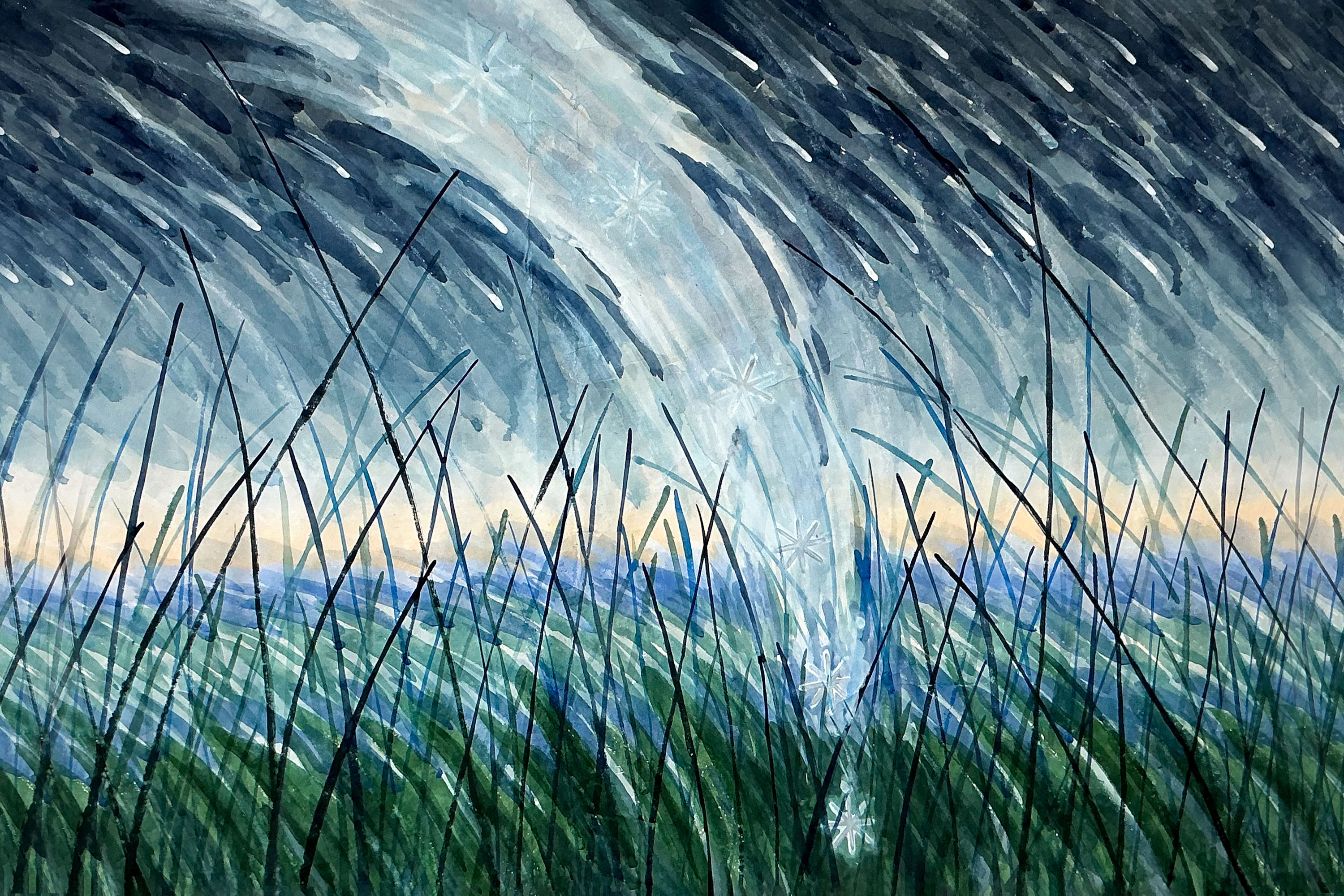 소설: 답은 내 안에, 2025, 순지에 채색, 60 x 90 cm