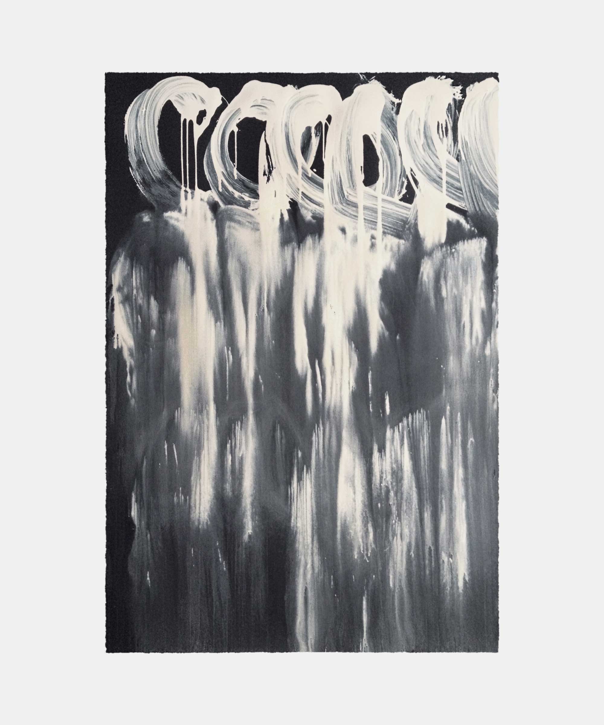 White lines, 2015. Acrylic paint on paper. 76&#160;×&#160;112&#160;cm.