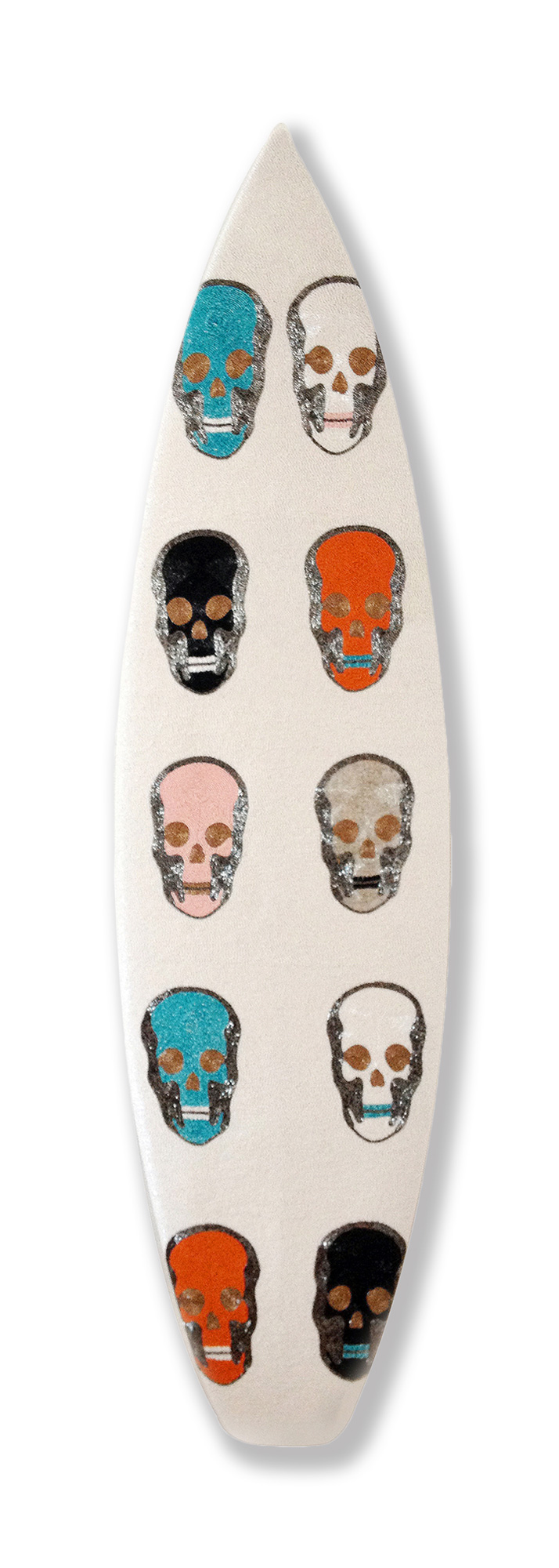  Skull Surf   Beads on surfboard  6 Ft. 8 Inches 
