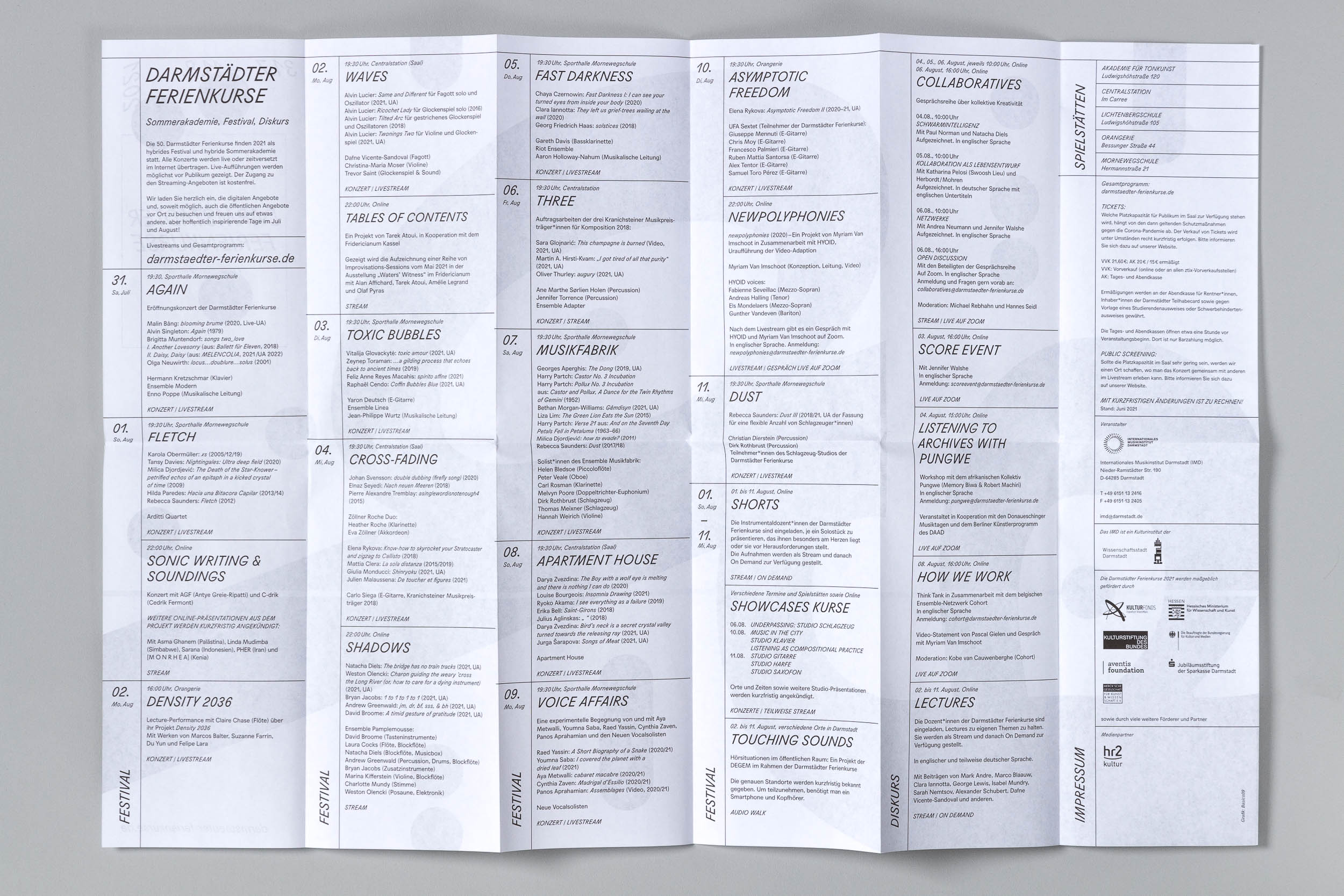 Visual Identity for Darmstädter Ferienkurse 2021 (with Basics09)