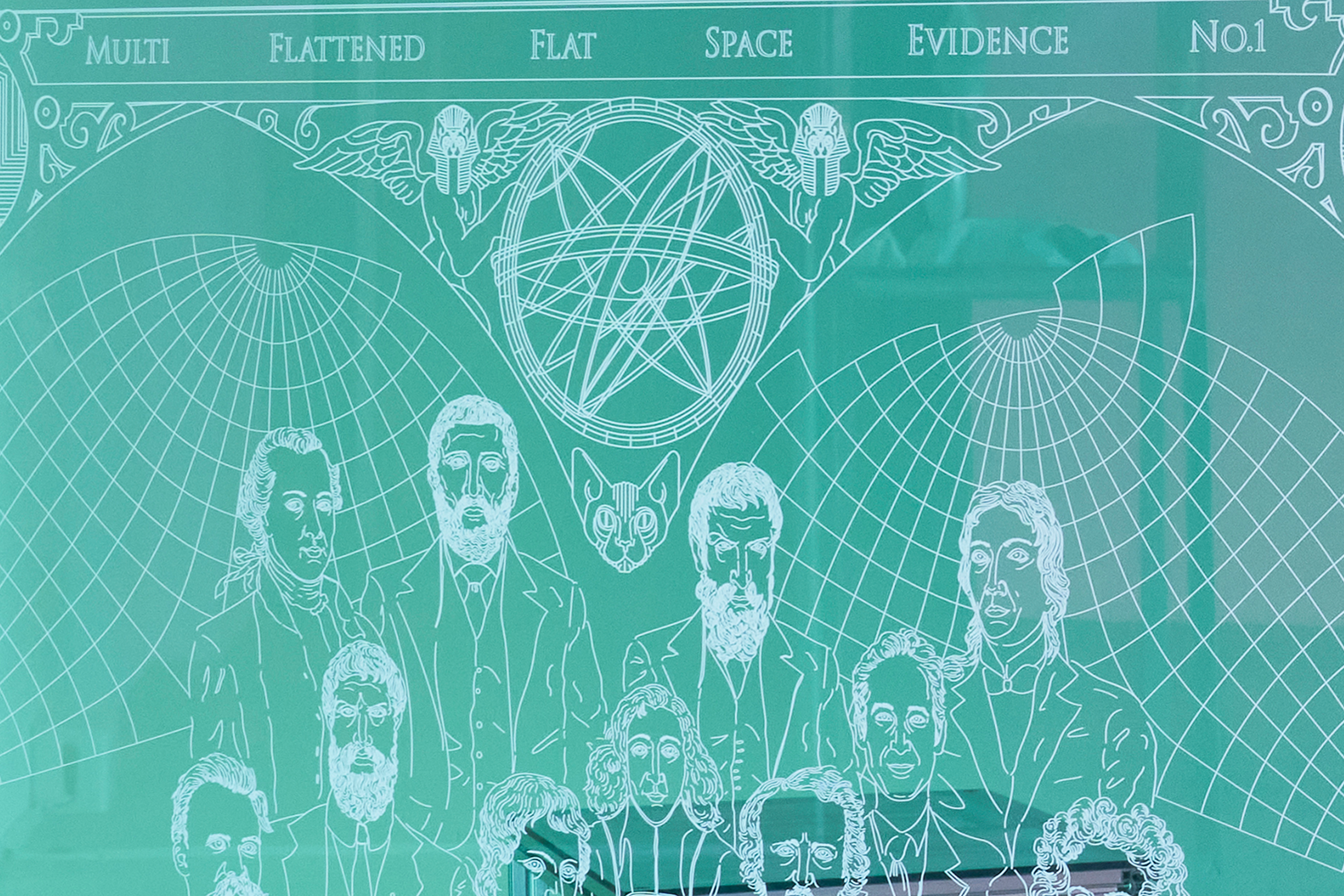 Multi Flattened Flat Space Evidence No.1: A group picture of philosophers, scientists, writers and religious people lived in different eras that advocated the multiverse theory (2022)