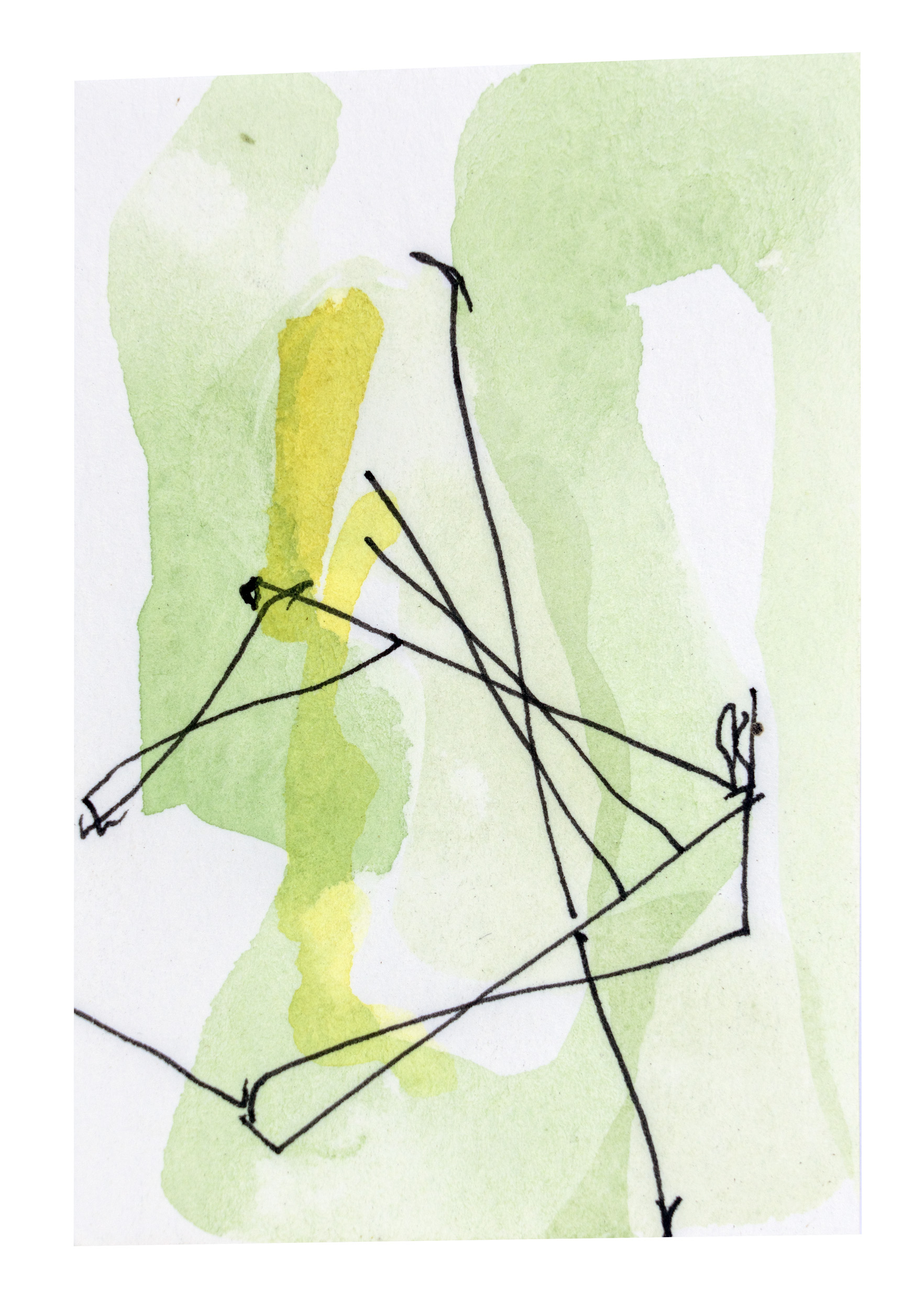 7. 2020, watercolor and ink on paper 3 x 2  inches