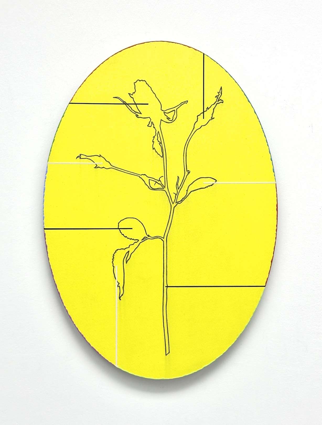 &lsquo;Dear G4.07.80 and NO.15.10, it was a pleasure meeting you!&rsquo;, 2025, acrylic, pencil and alkyd on aluminium, 44.5 x 31 cm.