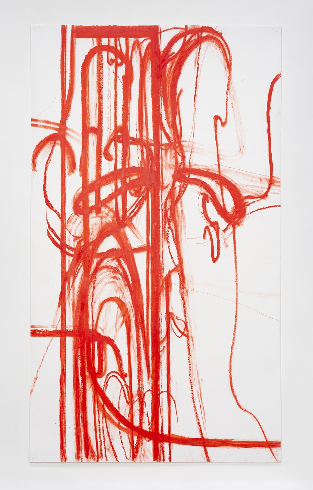 “Radii“, oilstick on paper, 200 x 114 cm, 2023, Photo: Berit Schneidereit