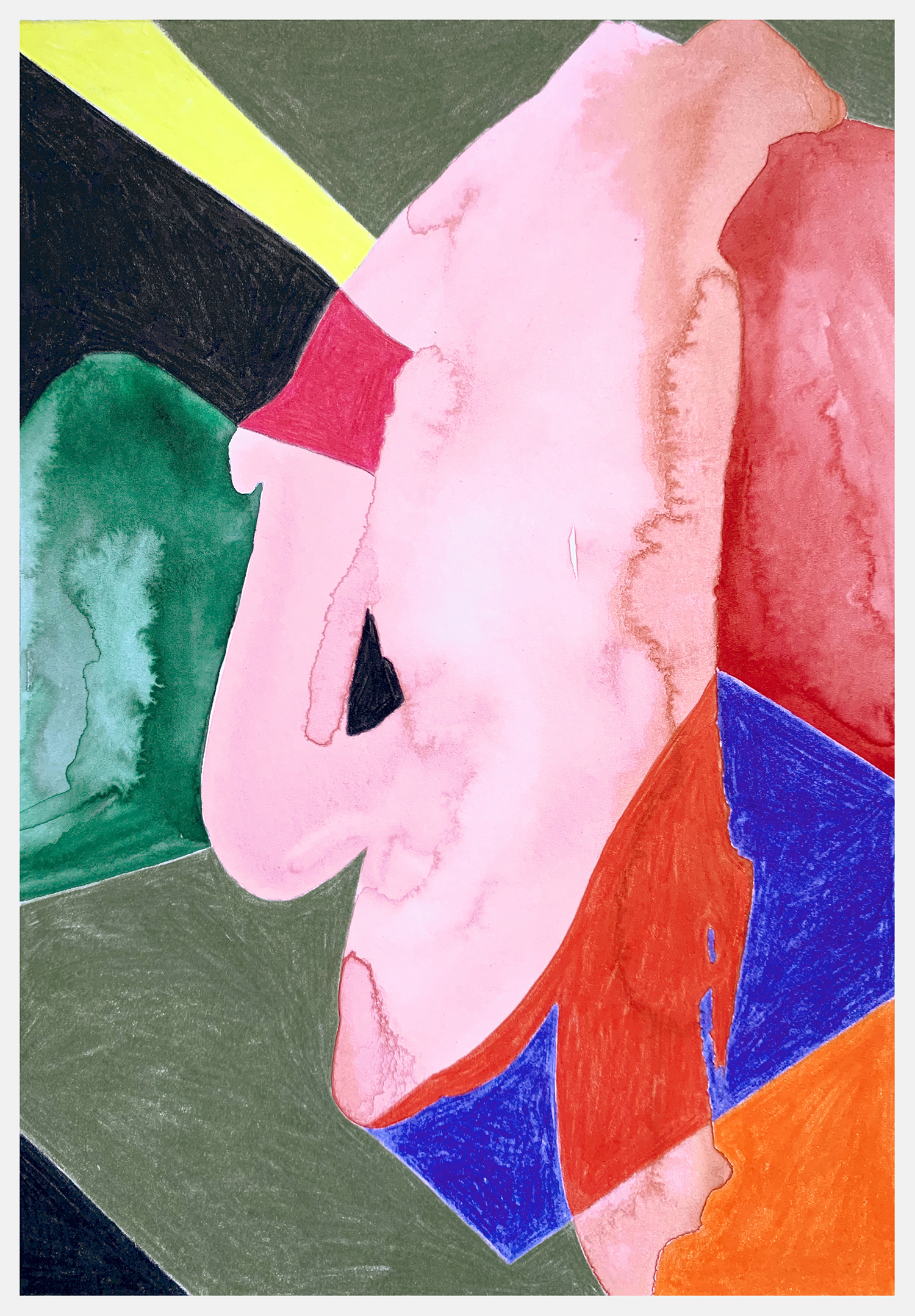 Untitled 591, 2022, Mixed media on paper, 21x14.8cm