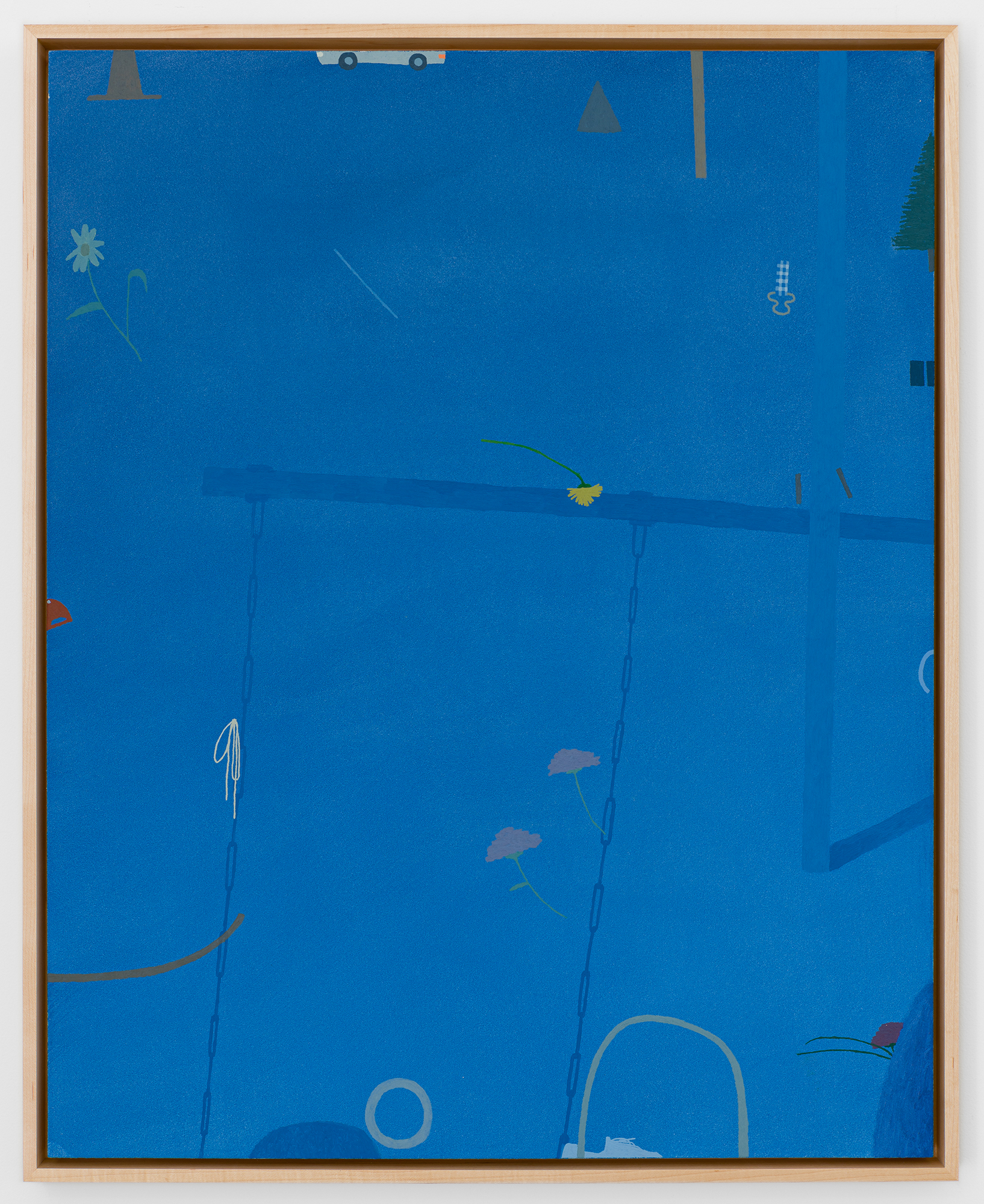 Drawstring, Bucket Loop, Dandelion, Car, 30 x 24", 2022