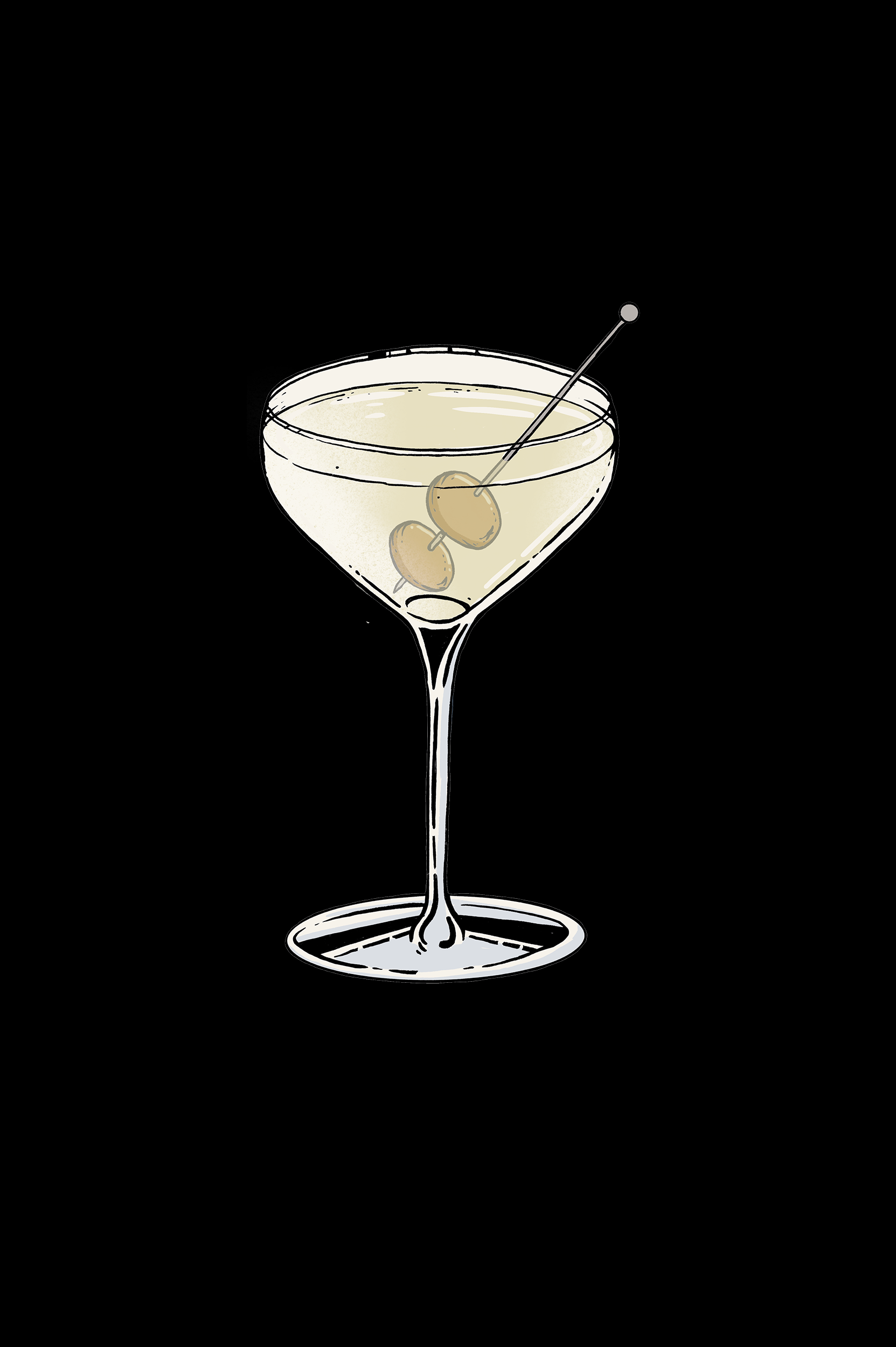 PISCO MARTINI. Pisco Hanac Pacha, Vermut Martini Dry, salmuera.