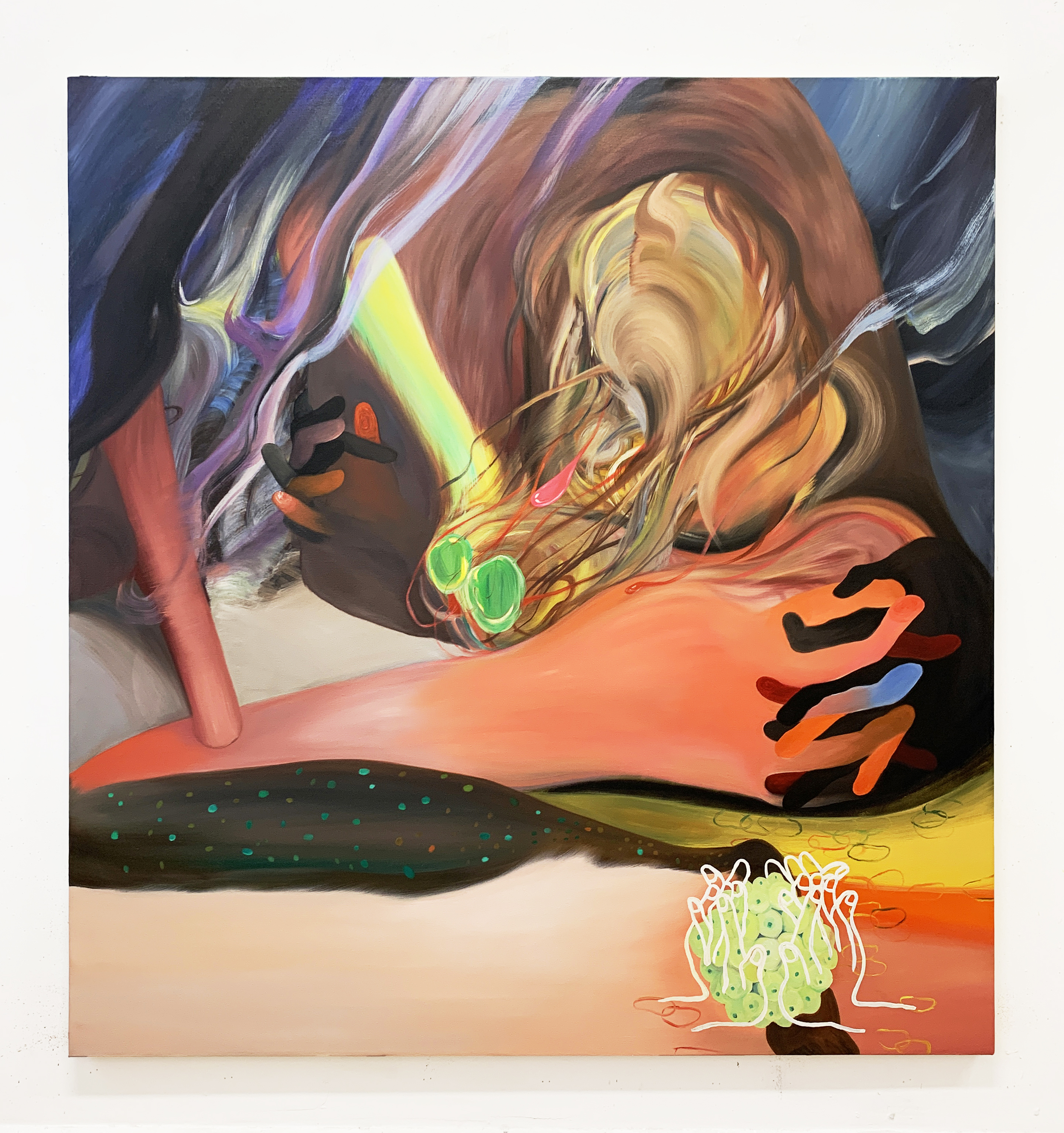 I Had To Pull Out My Guts To Love You, 2023, oil on canvas, 58 x 54 IN