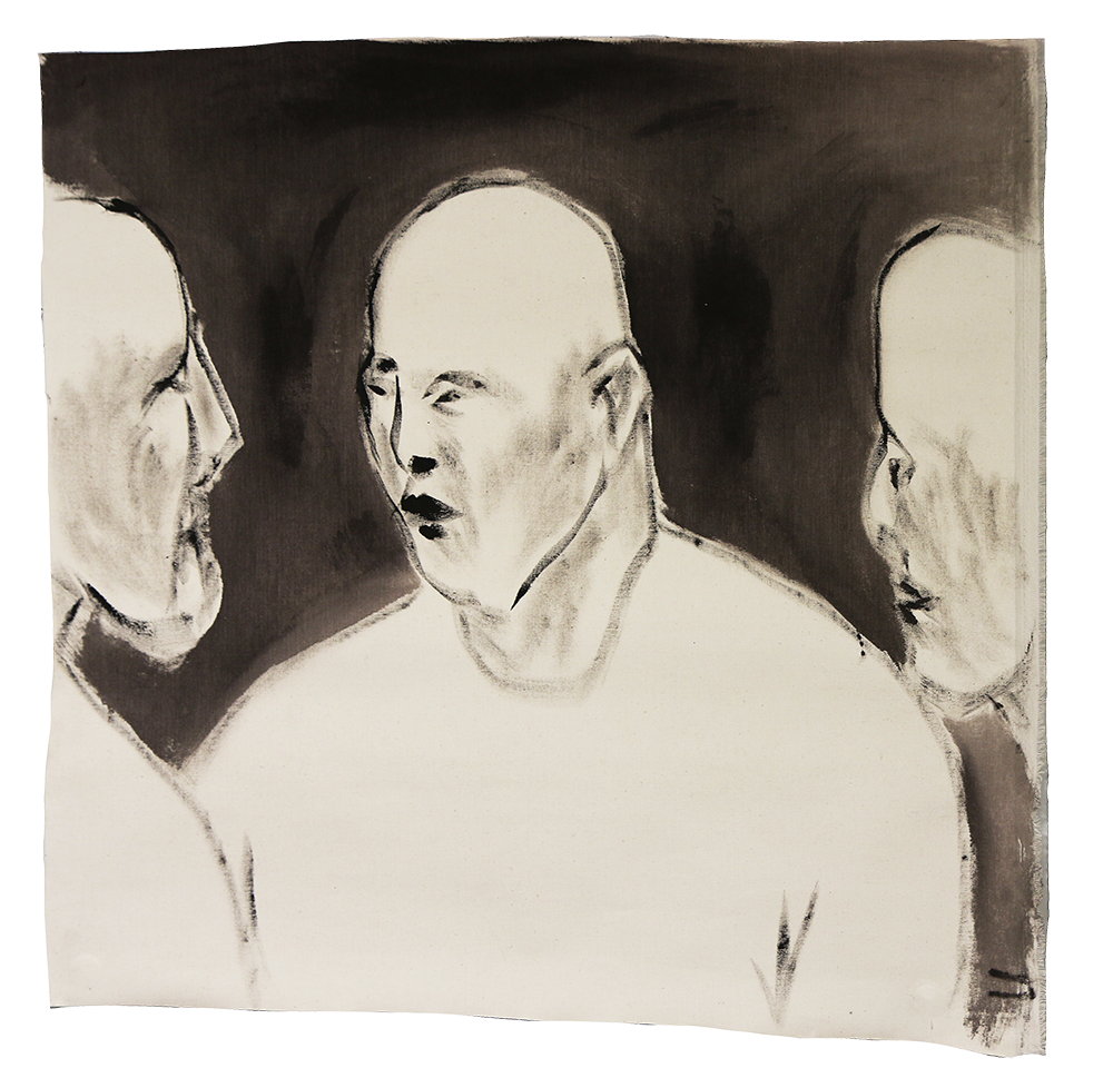 그만 얘기해 2017, industrial paint on cotton, 80*80(cm)