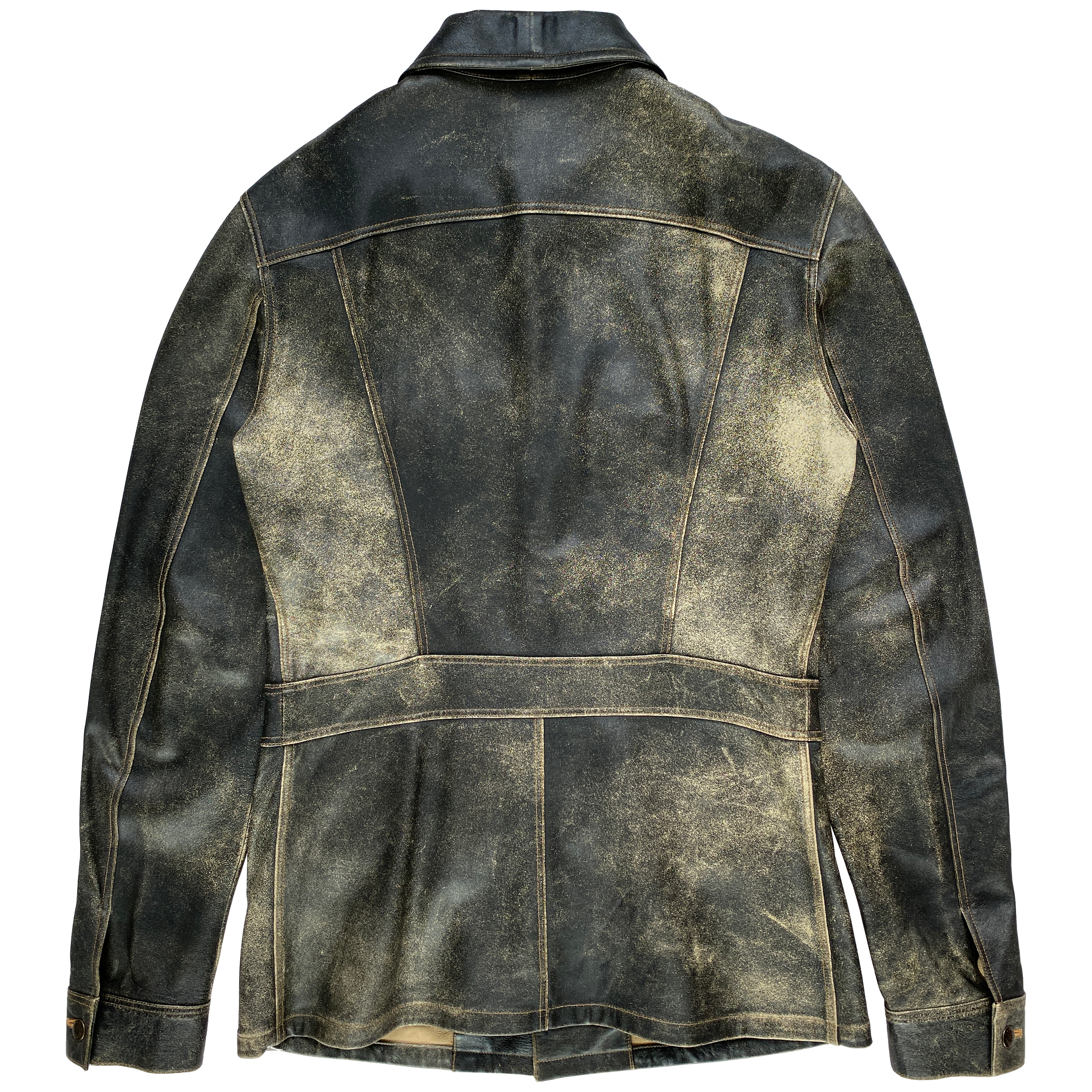 Ruffo Research by AF Vandervorst, A/W 2000 Distressed Leather Field Jacket  - LA NAUSÉE