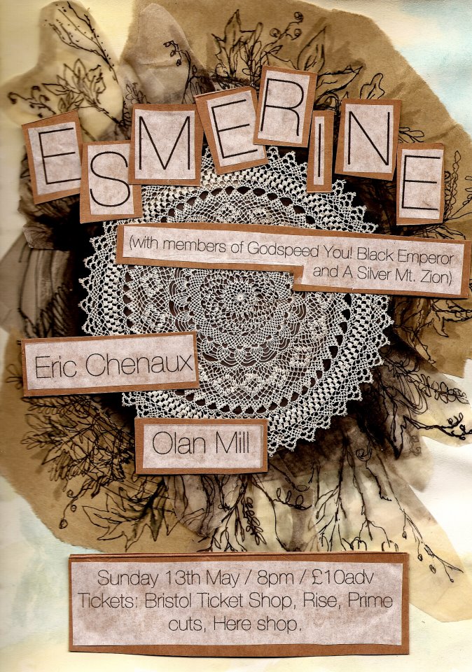 Sunday 13th May  Bristol – The Cube Cinema  Esmerine, Eric Chenaux, Olan Mill.