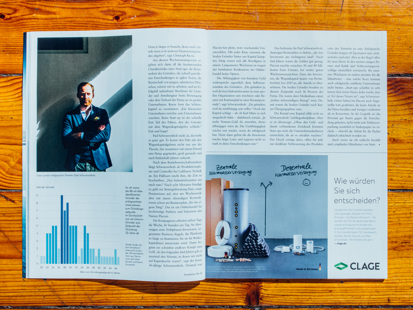 brand eins / Gr&uuml;nder Paul Schwarzenholz / Mai 2018