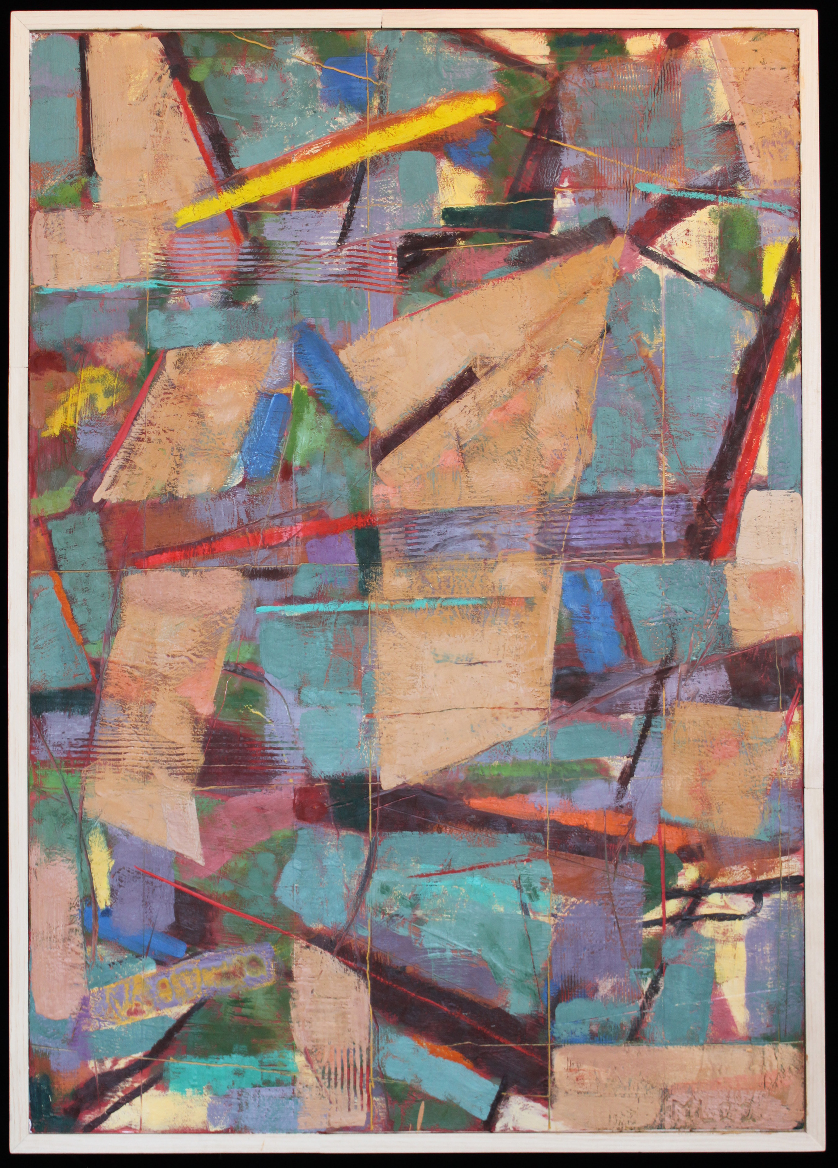 Hopscotch. 2022. encaustic on panel. 43 1/2" X 301/2"