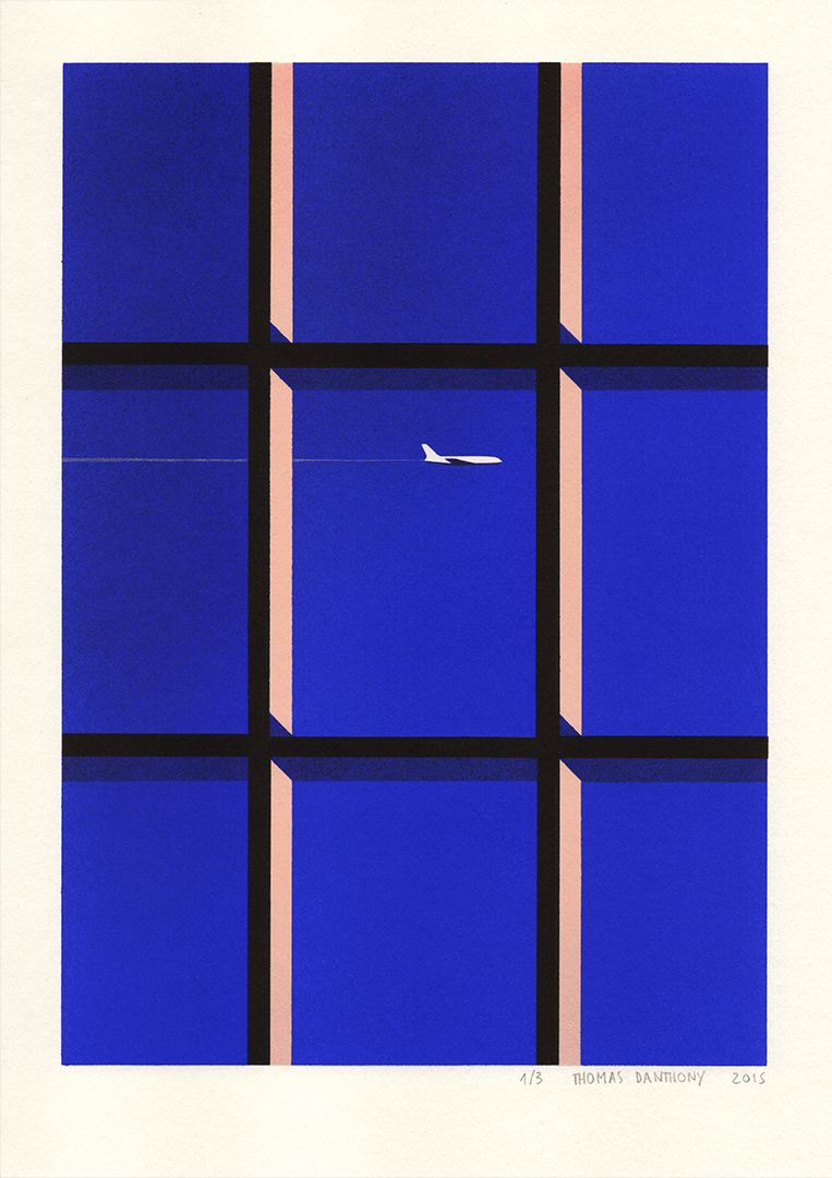 Window, Pochoir in edition of 3, Gouache on paper, 21 x 30 cm, 2015.